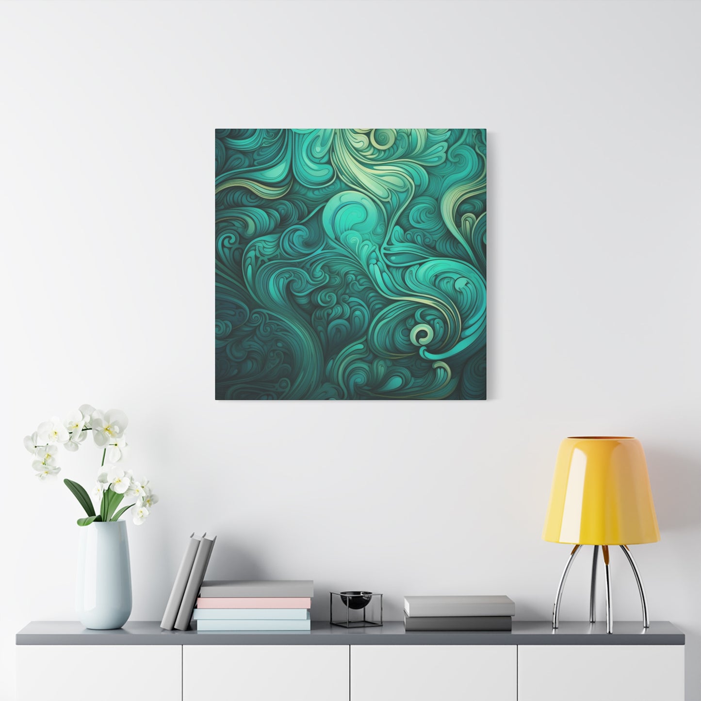 Artistic Stretched Canvas Wall Art, Modern Home Décor, Abstract Swirl Design, Living Room Decoration, Unique Gift for Art Lovers