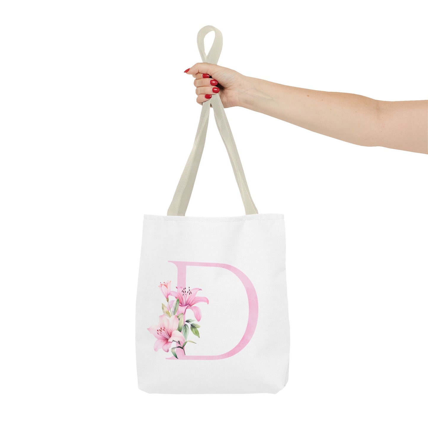 Personalized Floral Tote Bag, Custom Initial Tote, Eco-Friendly Shopping Bag, Gift for Her, Monogrammed Bag