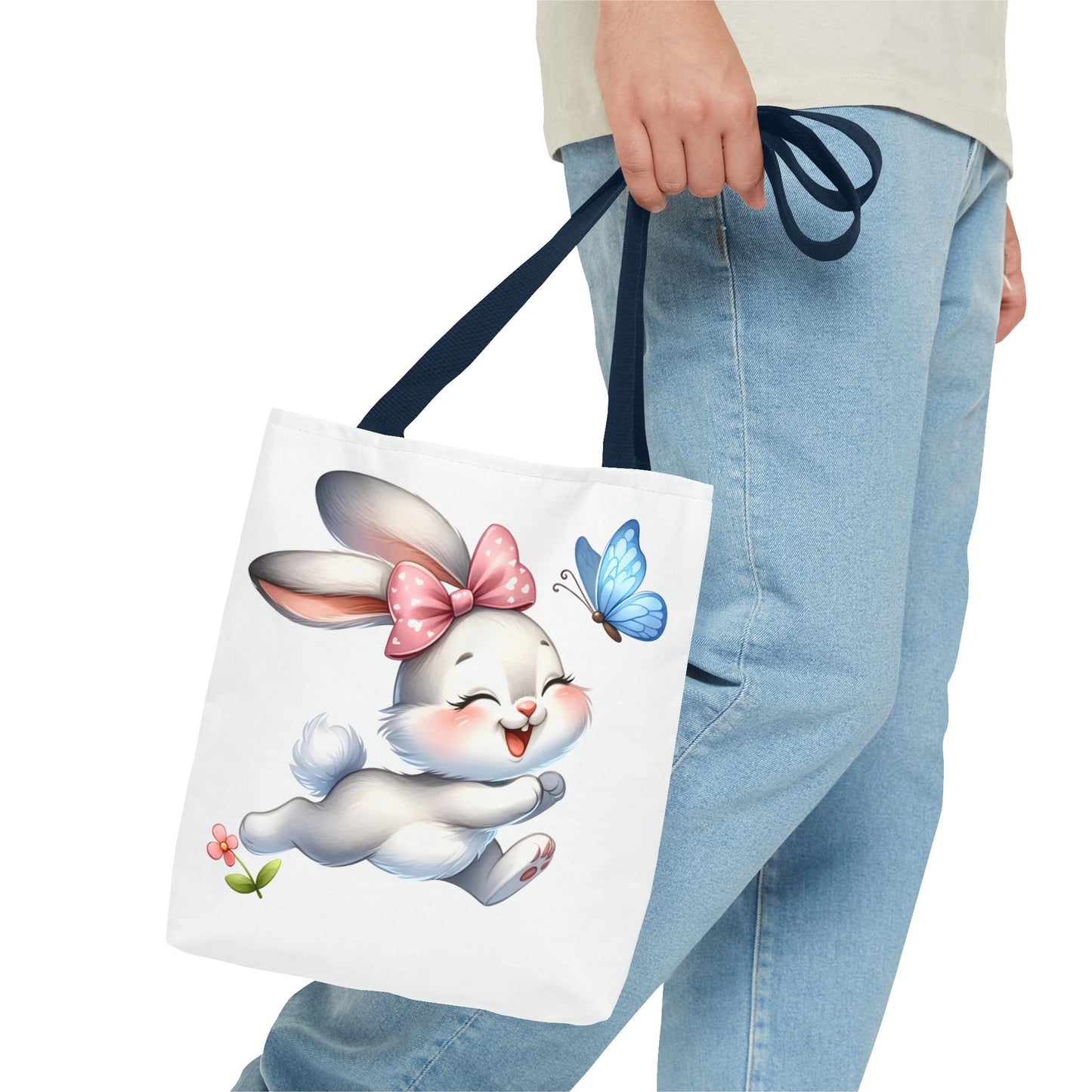 Cute Bunny Tote Bag - Stylish, Practical, Spring Decor, Easter Gift, Floral Shopping