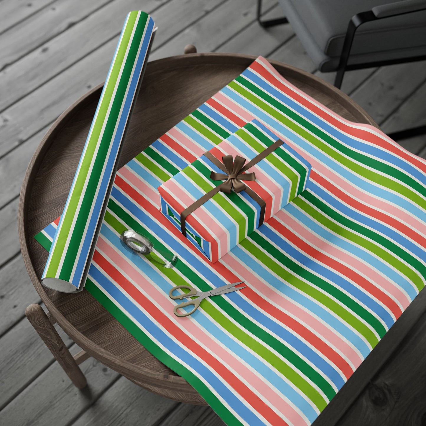 Colorful Striped Wrapping Paper, Gift Wrap for Birthdays, Holidays, Baby Showers, Eco-Friendly, Creative Gifting, Versatile Use