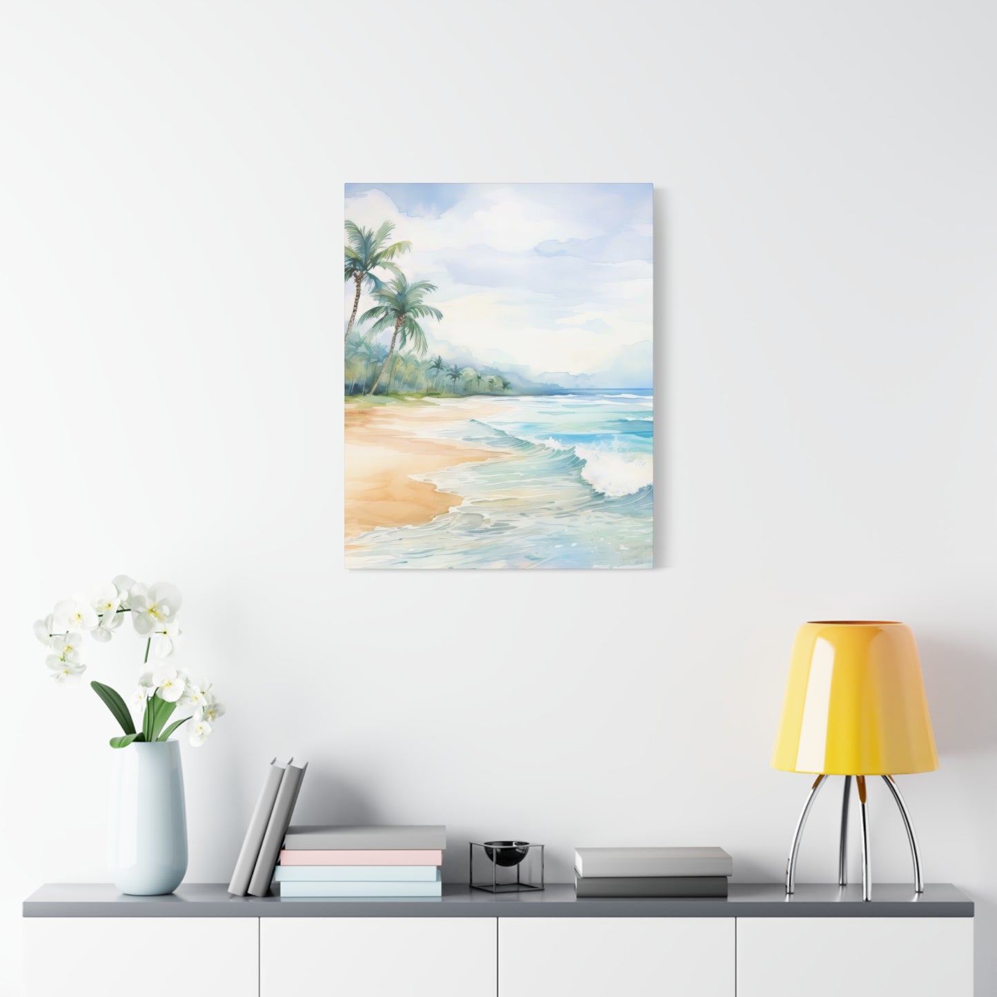 Beach Vibes Wall Art, Coastal Canvas Print, Tropical Decor, Ocean Scene Artwork, Home Decor, Gift for Beach Lovers, Summer Wall Art
