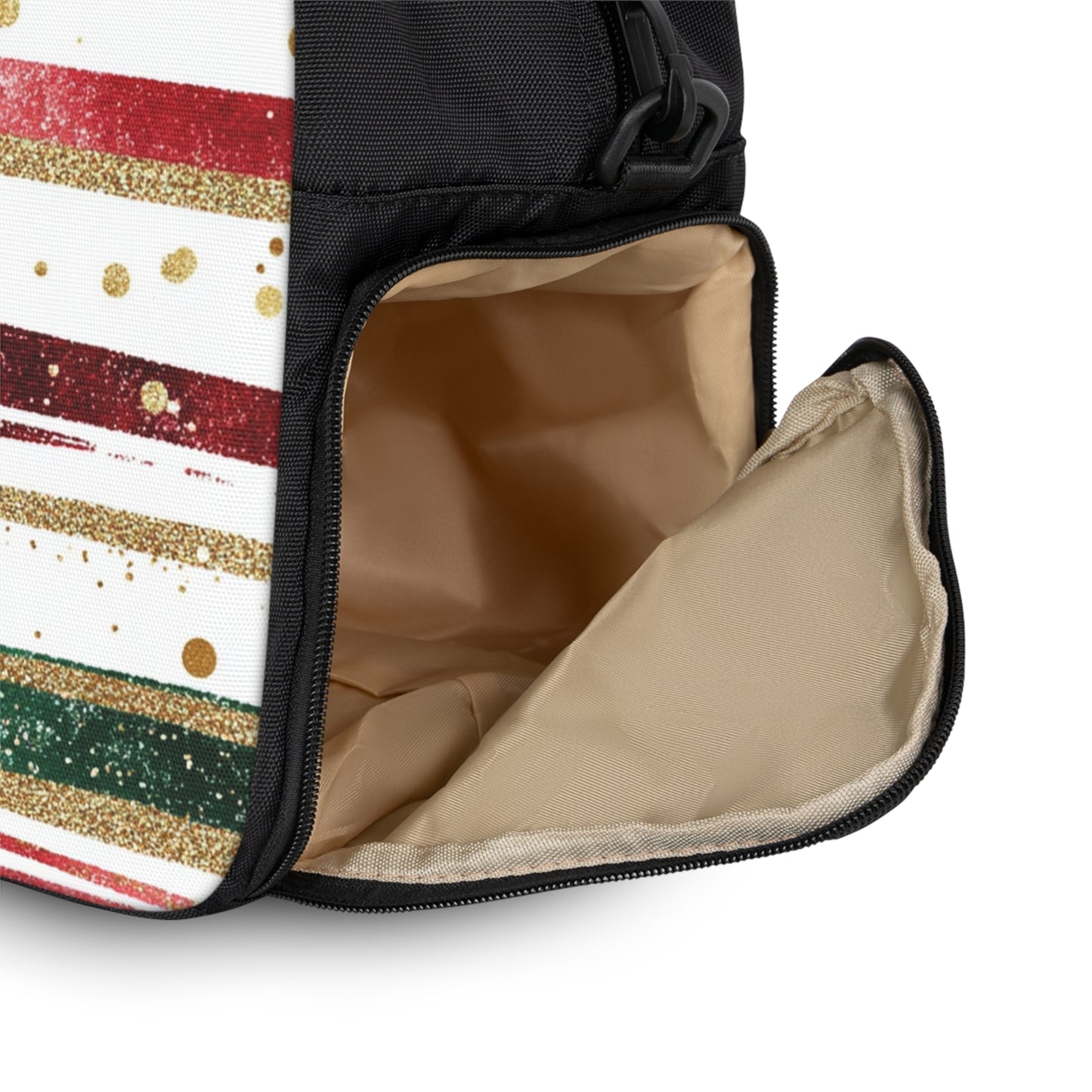 Chic Fitness Handbag with Festive Stripes, Gym Bag, Sports Tote, Holiday Workout Accessory, Stylish Travel Bag, Fitness Gifts