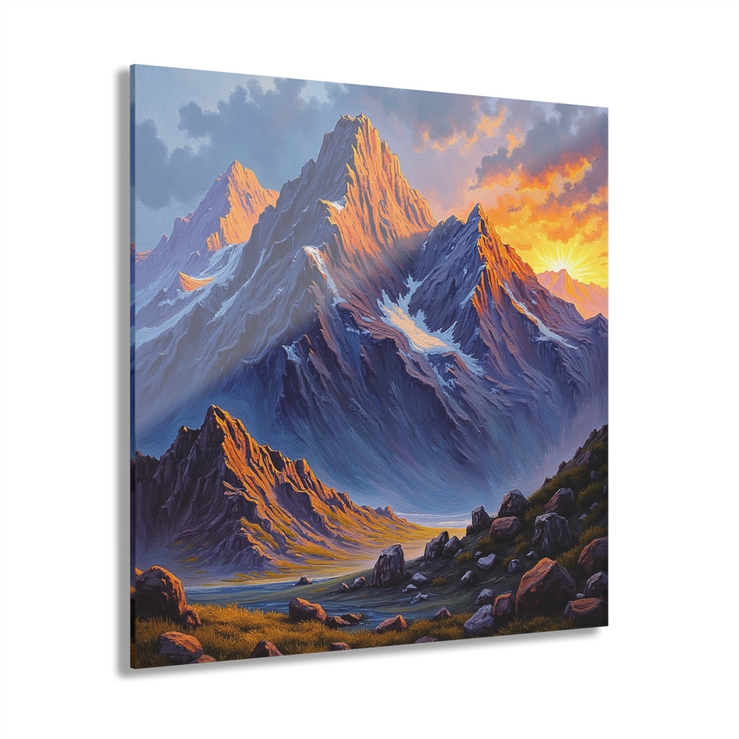 Nature-Inspired Acrylic Print Wall Art, Mountain Landscape Decor, Home Office Artwork, Gift for Nature Lovers, Scenic Decor