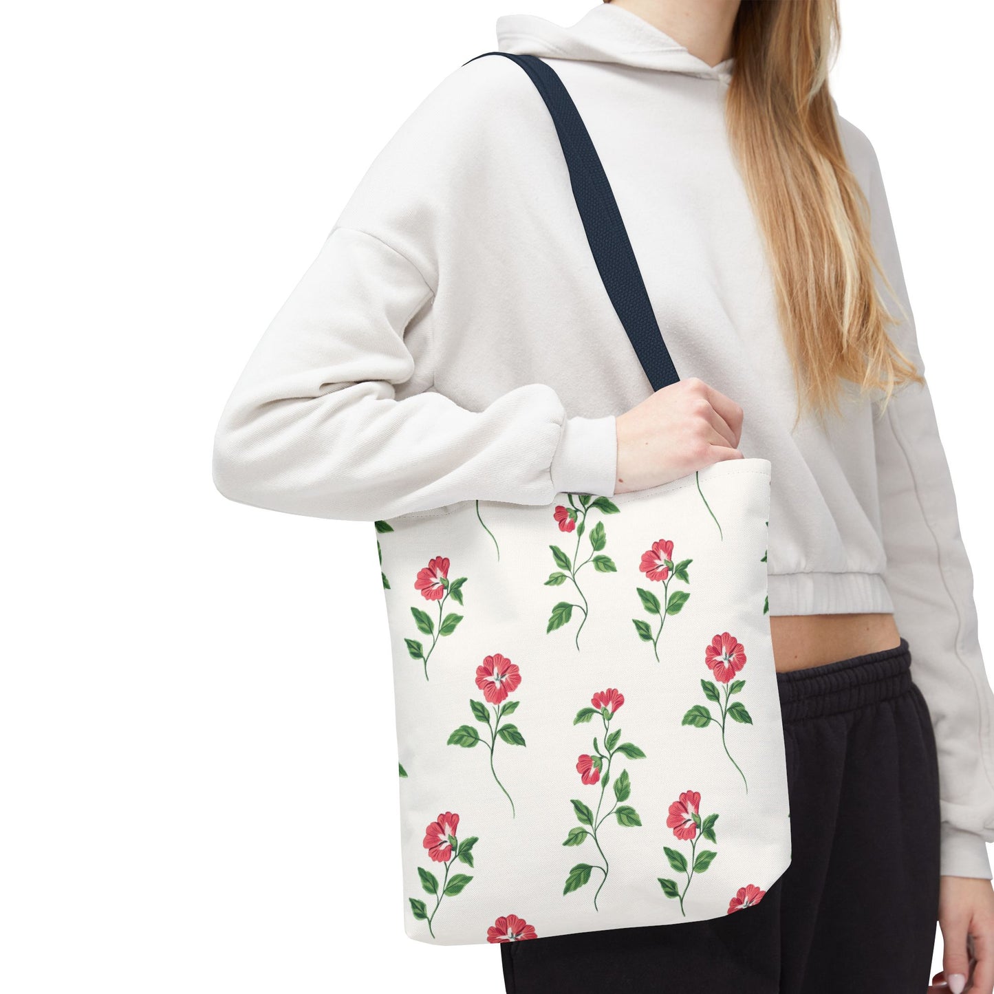 Floral Print Tote Bag - Stylish Everyday Accessory, Beach Bag, Shopping Tote, Gift for Her, Flower Lover's Canvas Bag