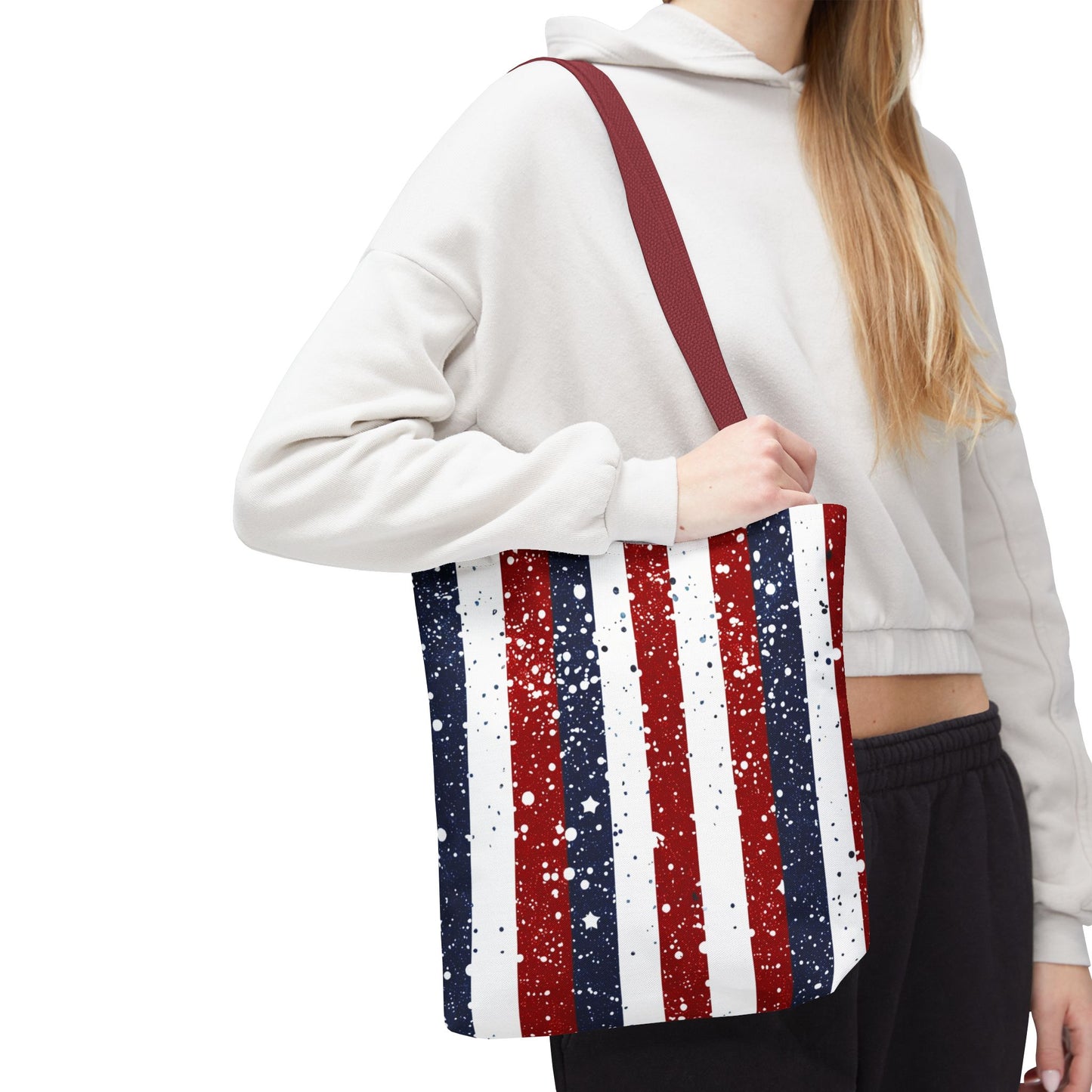 Patriotic Tote Bag, USA Flag Tote, Fourth of July Bags, Beach Bag, Independence Day Shopper, American Pride Accessory