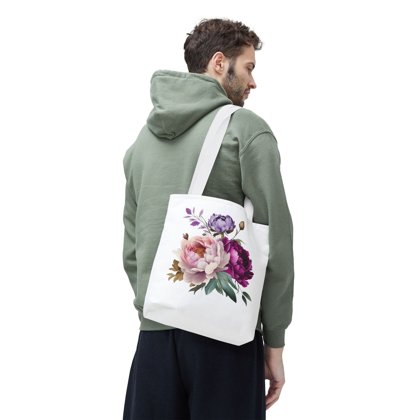 Floral Tote Bag, Botanical Shopping Tote, Eco-Friendly Grocery Bag, Chic Floral Purse, Mother's Day Gift, Spring Floral Carryall