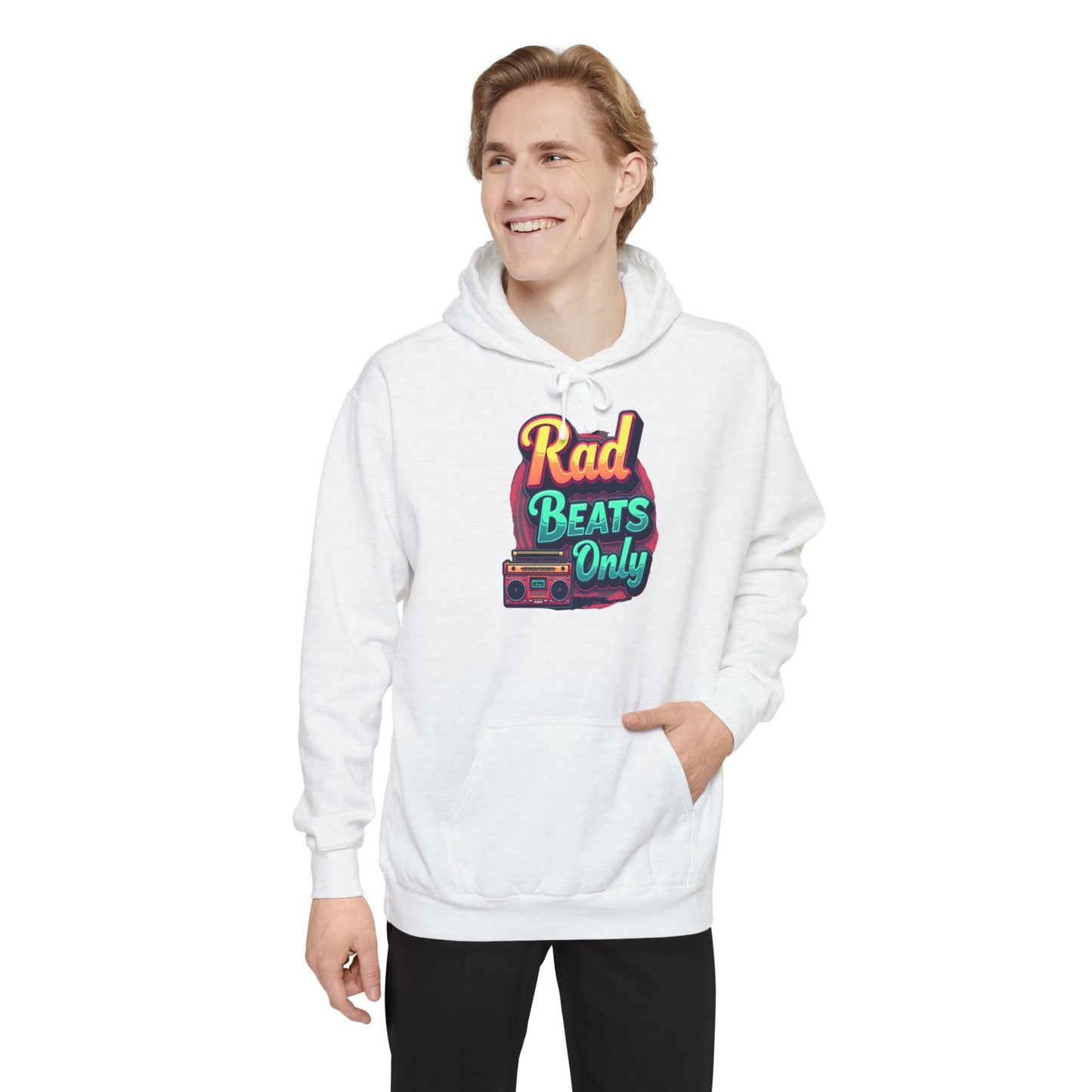 Rad Beats Unisex Hoodie, Music Lover Gift, Fun Retro Apparel, Unique Streetwear, Perfect for Casual Outfits