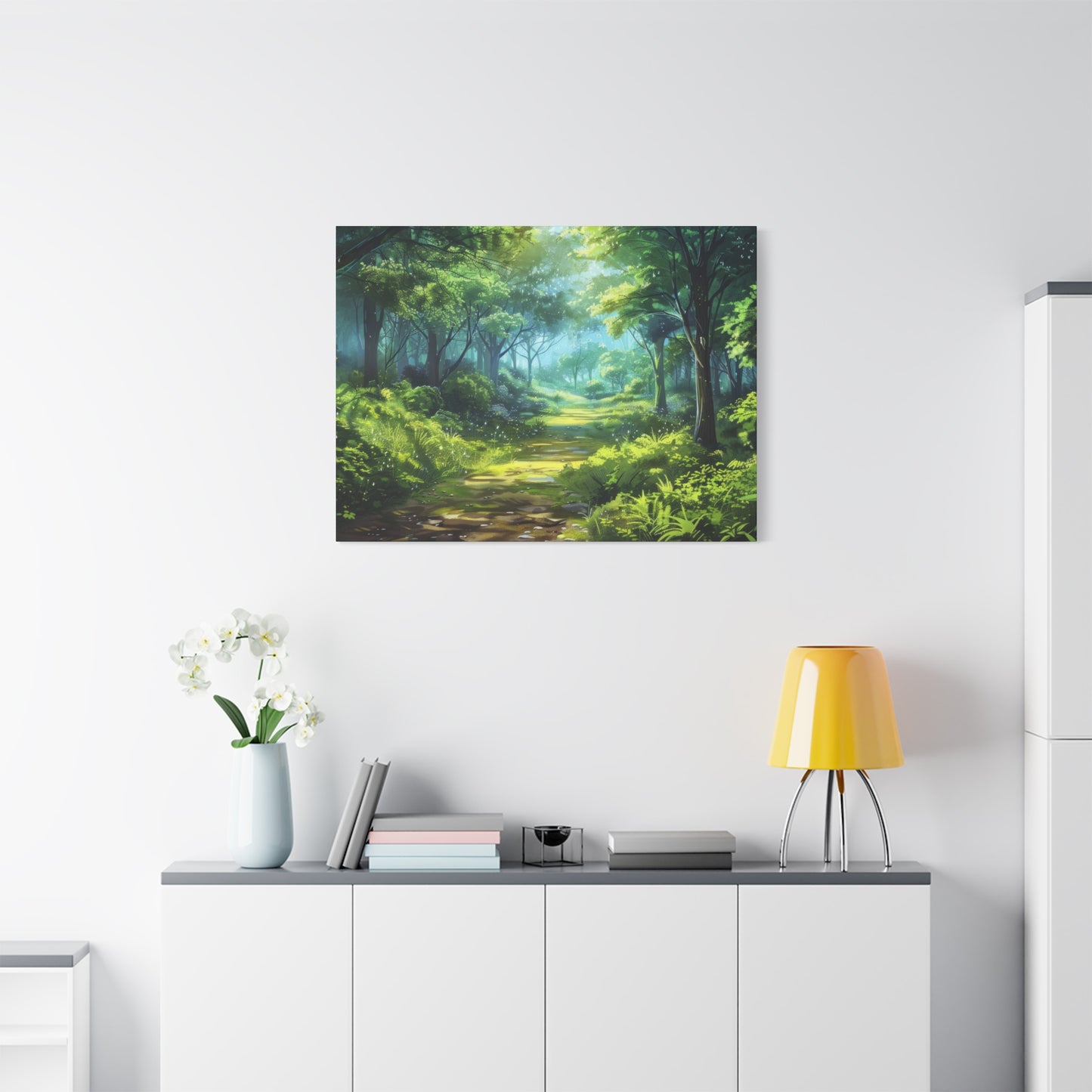 Serene Forest Canvas Print, Nature Wall Art, Home Decor, Gift for Nature Lovers, Eco-Friendly Artwork, Meditation Decoration