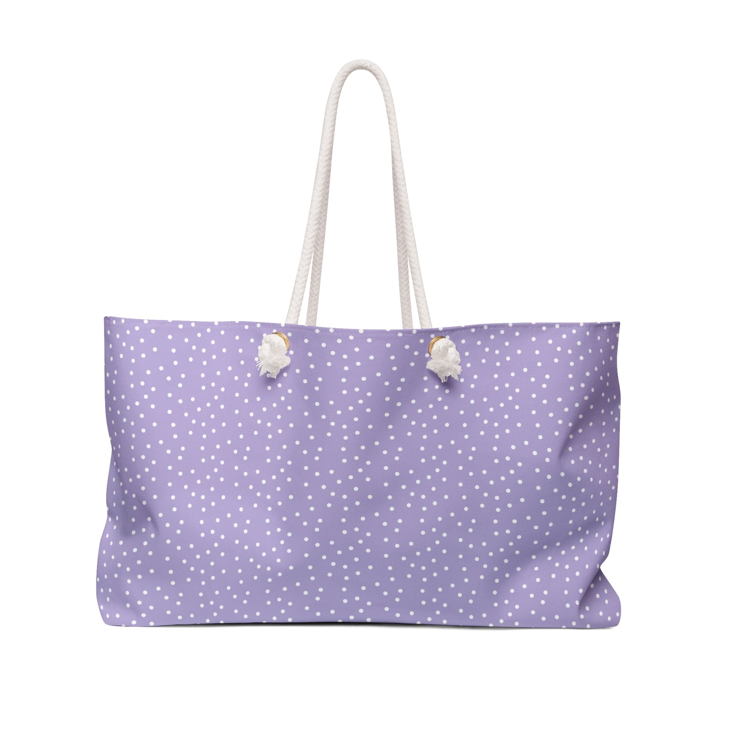 Chic Purple Polka Dot Weekender Bag, Stylish Travel Tote, Beach Bag, Gym Bag, Overnight Bag, Gift for Her