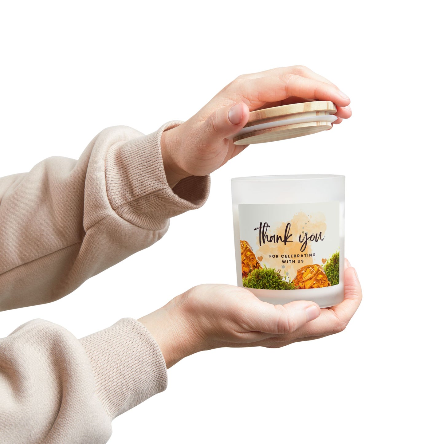 Personalized Thank You Candle - Frosted Glass 11oz