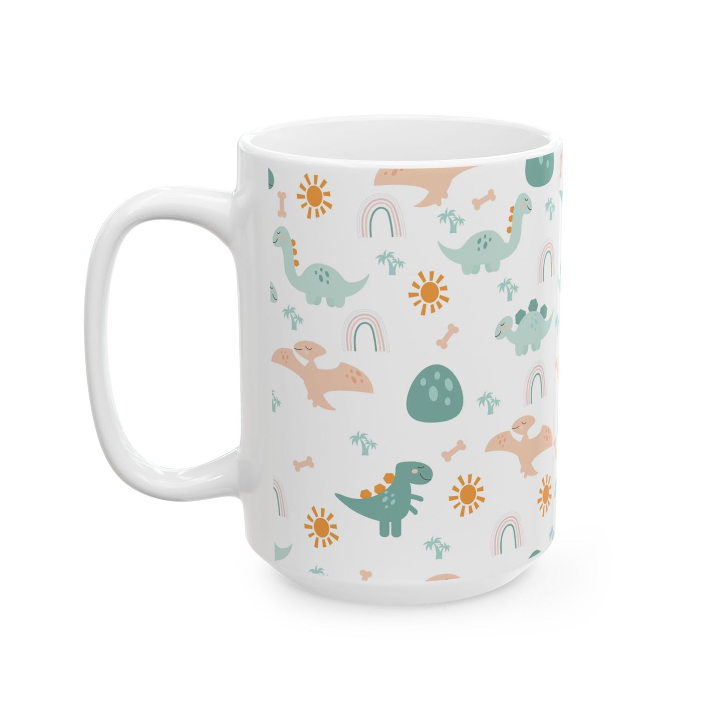 Whimsical Dinosaur Ceramic Mug - Fun Kids Drinkware | 11oz & 15oz