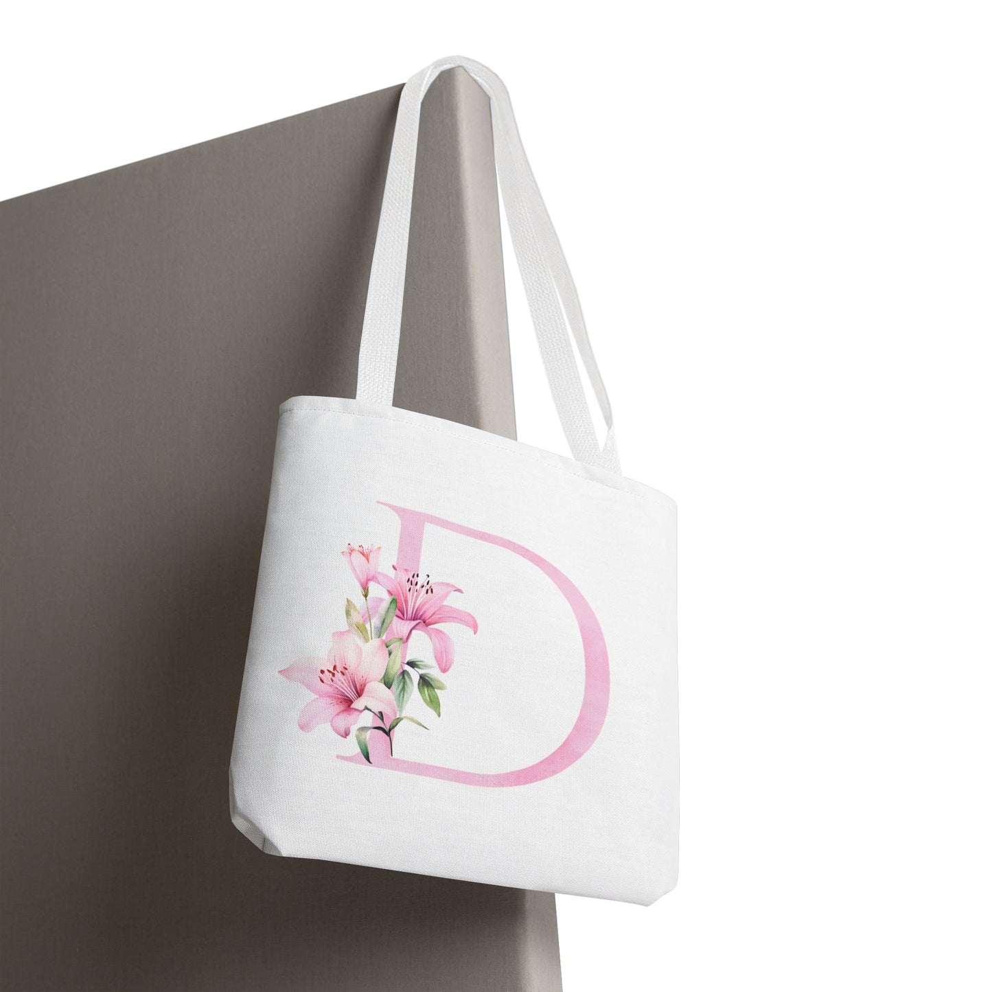 Personalized Floral Tote Bag, Custom Initial Tote, Eco-Friendly Shopping Bag, Gift for Her, Monogrammed Bag