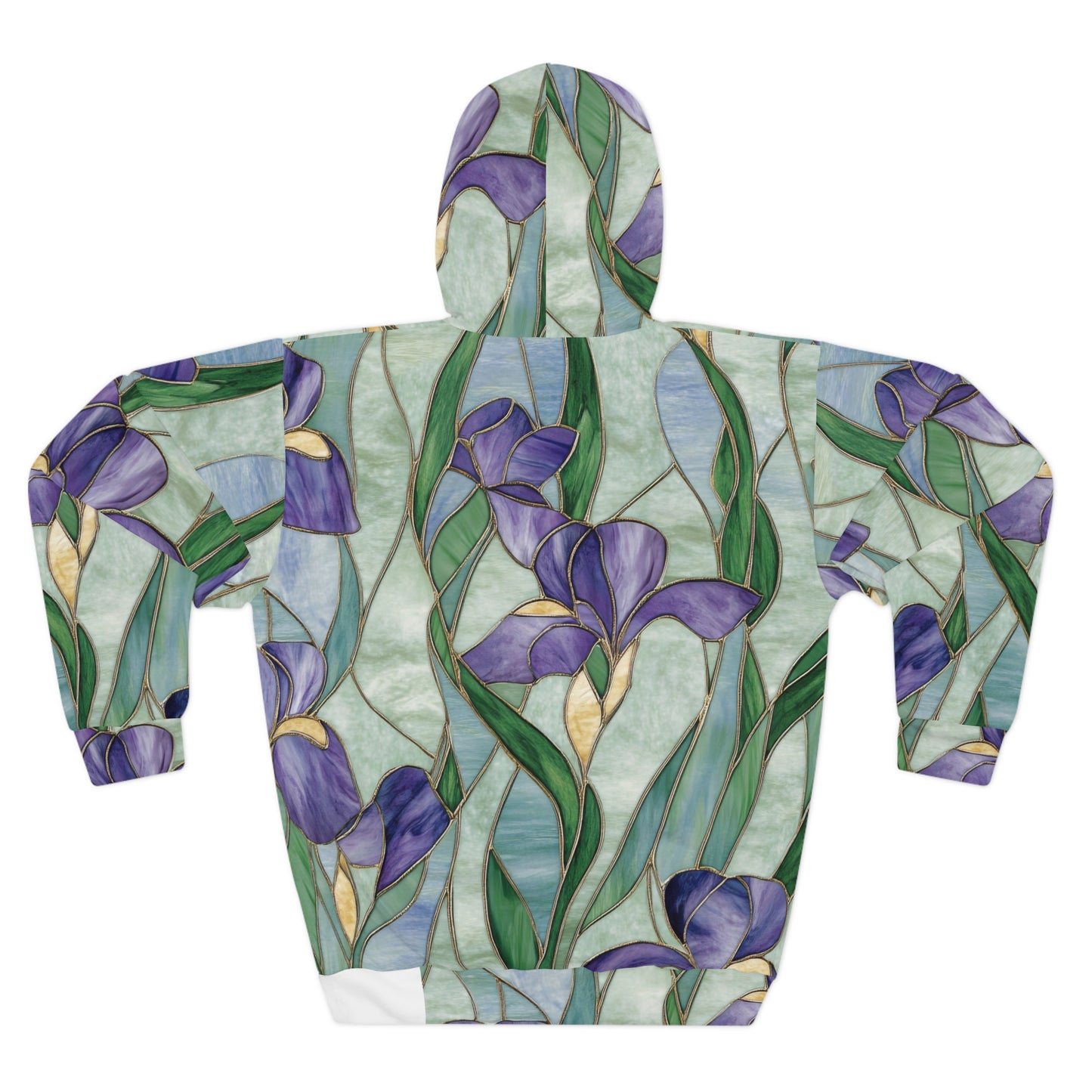 Iris Floral Unisex Pullover Hoodie, Spring Gift, Nature Lover Hoodie, Artisan Style Sweatshirt, Cozy Wear for All