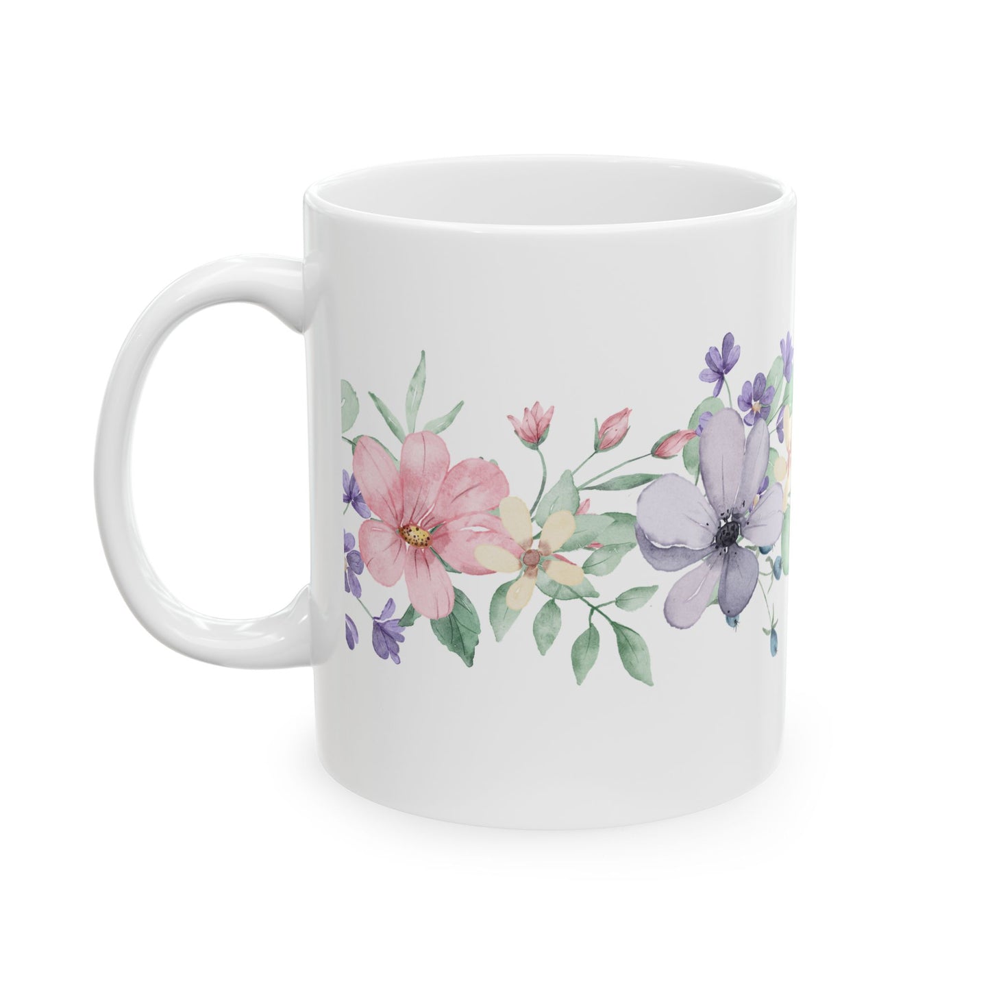 Floral Ceramic Mug - Botanical Coffee Cup, Flower Tea Mug, Gift for Her, Spring Decor, Mother's Day Present