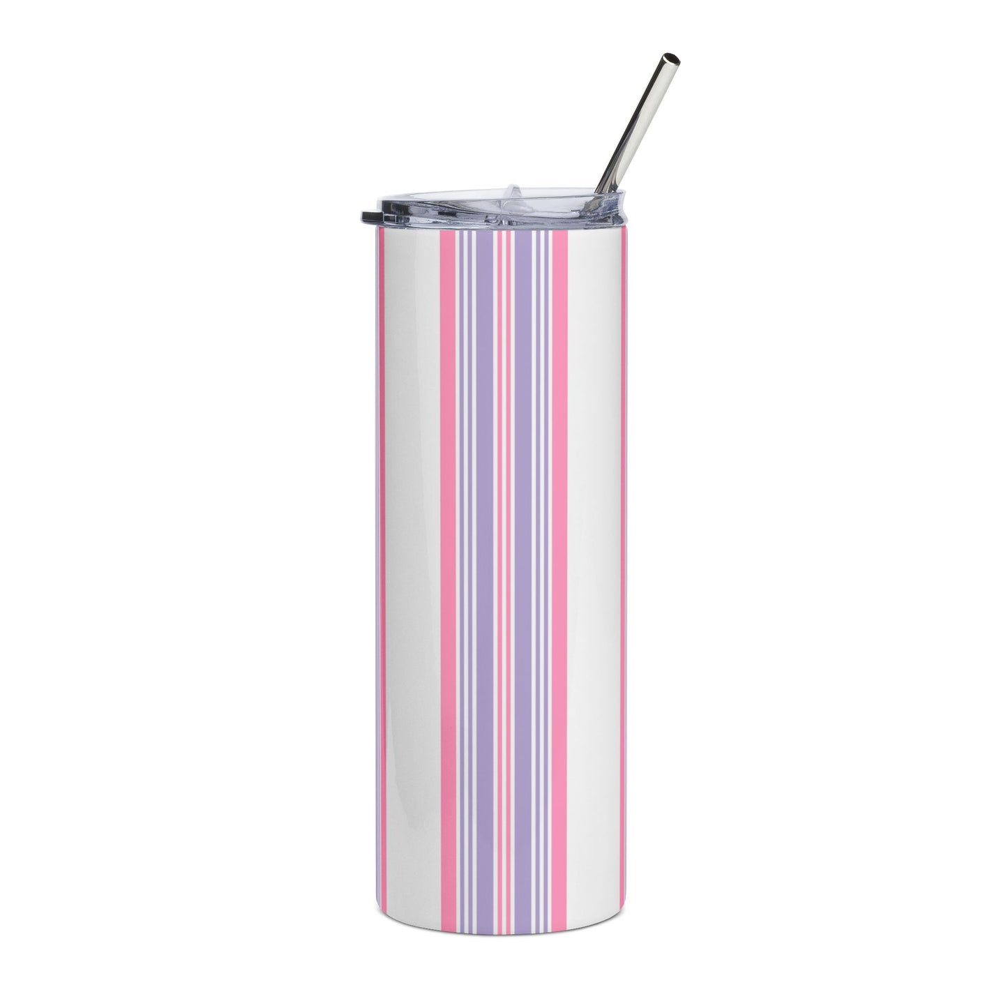 Stylish Stainless Steel Tumbler, 20oz - Colorful Striped Design, Perfect for Gifts, Summer Picnics, Travel Mugs, Drinkware