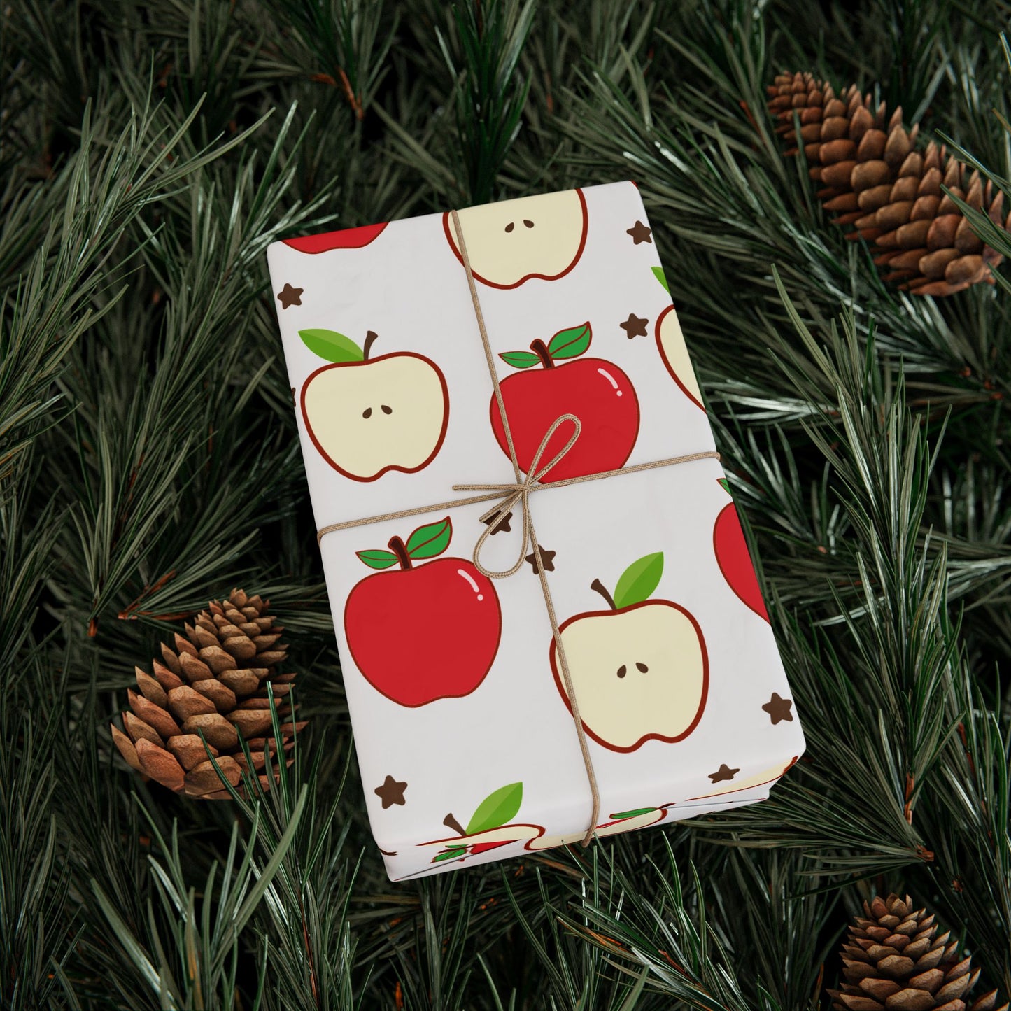Apple-Themed Wrapping Paper, Cute Gift Wrap for Birthdays, Holidays, Teacher Gifts, Fall Celebrations, Party Supplies