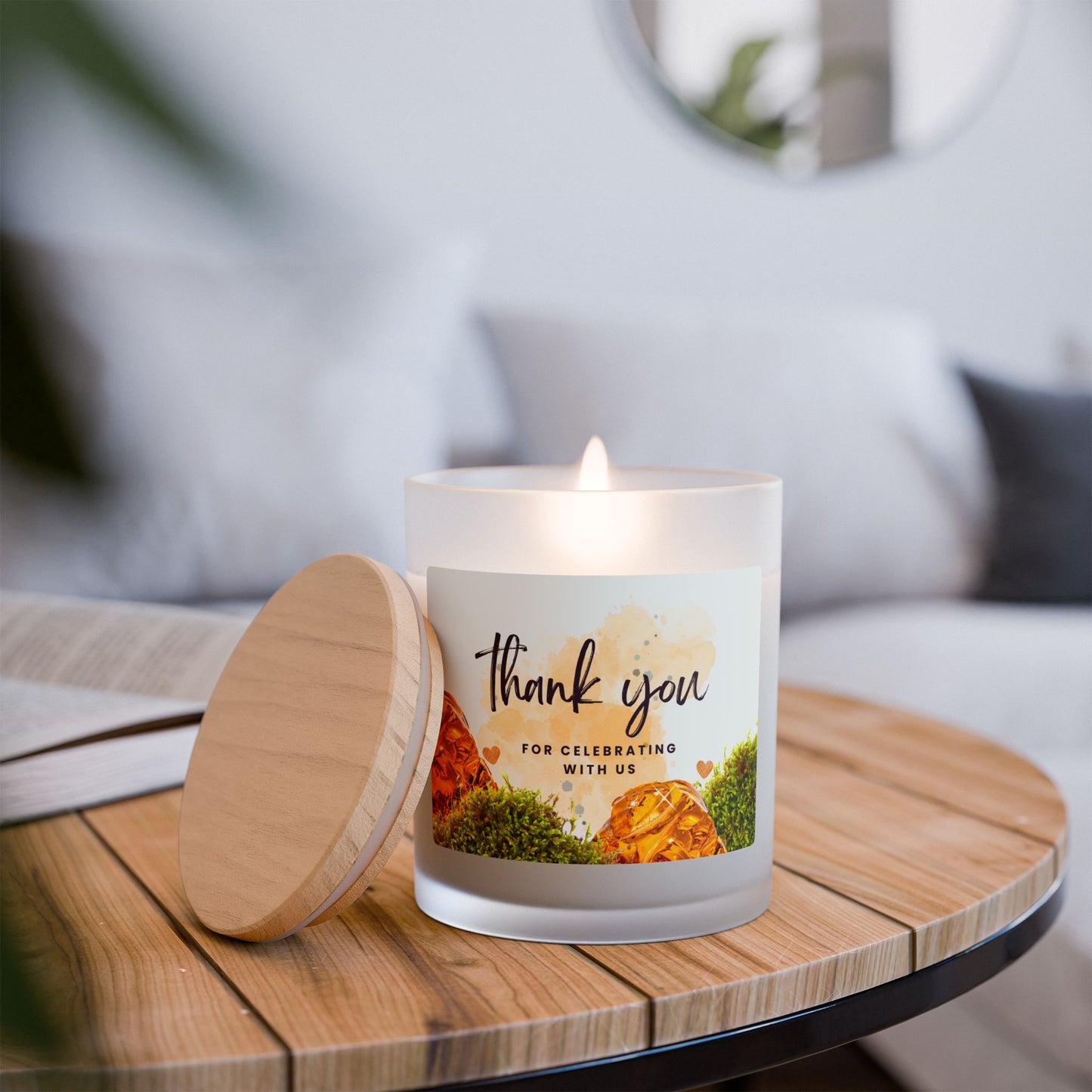 Personalized Thank You Candle - Frosted Glass 11oz