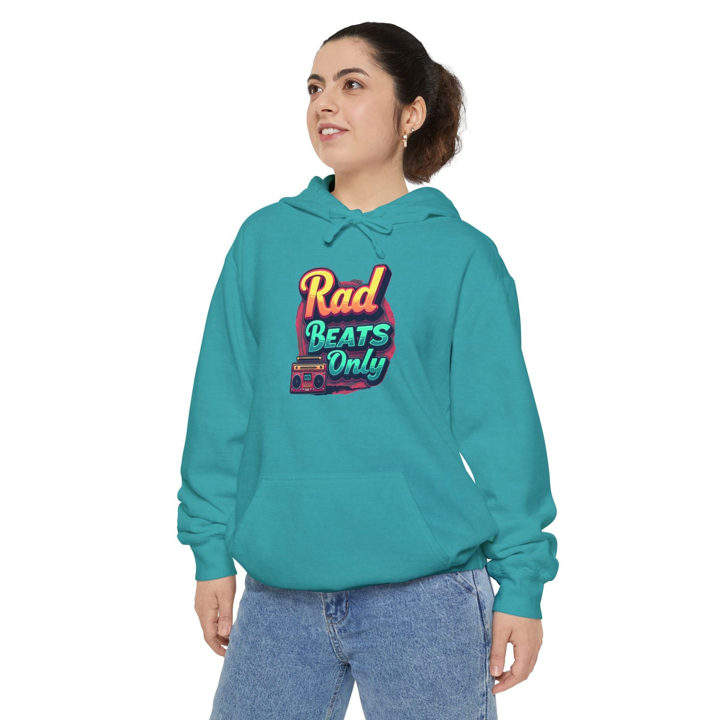 Rad Beats Unisex Hoodie, Music Lover Gift, Fun Retro Apparel, Unique Streetwear, Perfect for Casual Outfits