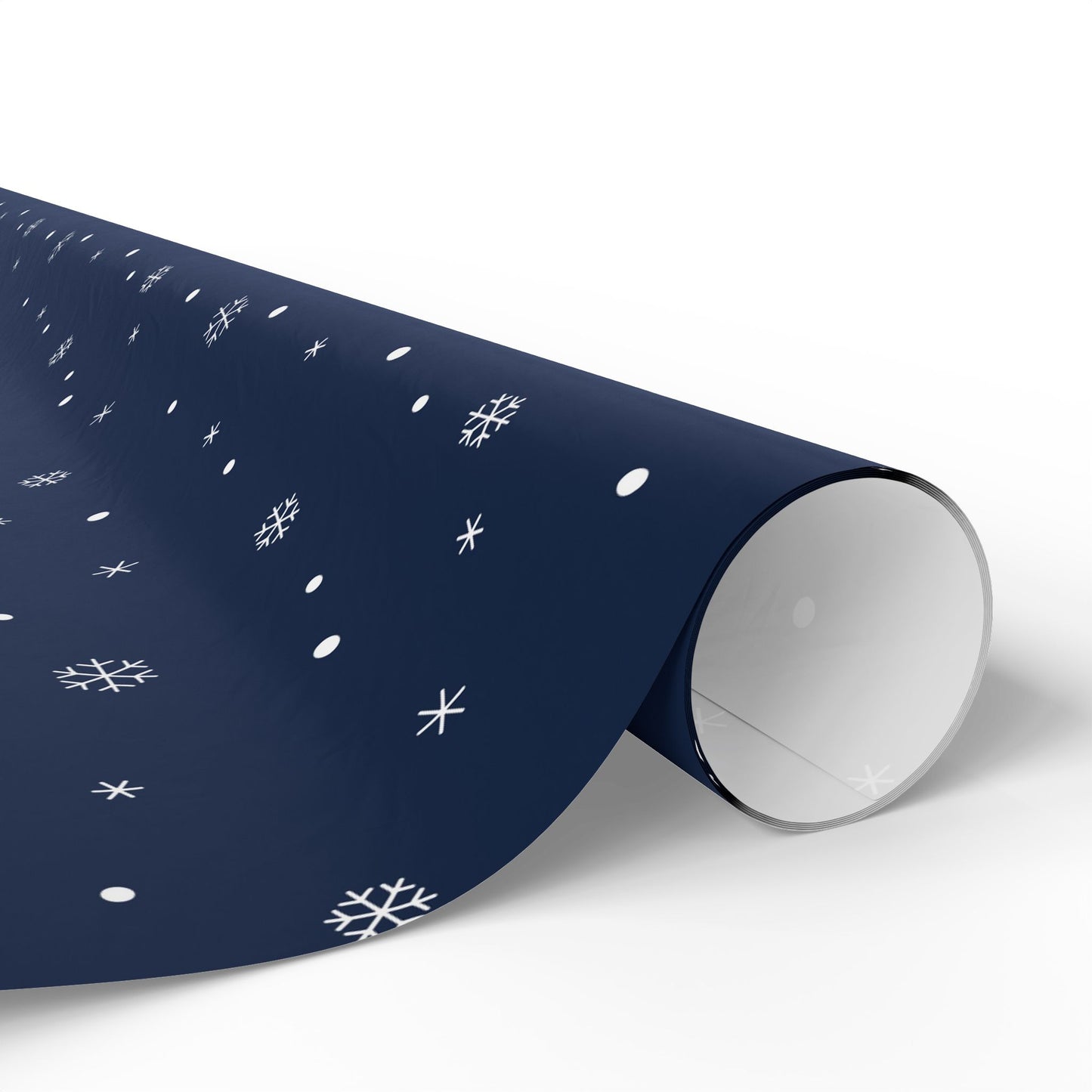 Navy Blue Snowflake Wrapping Paper, Festive Gift Wrap for Holidays, Christmas, Birthday, Winter Celebration, Eco-friendly Decorative Paper