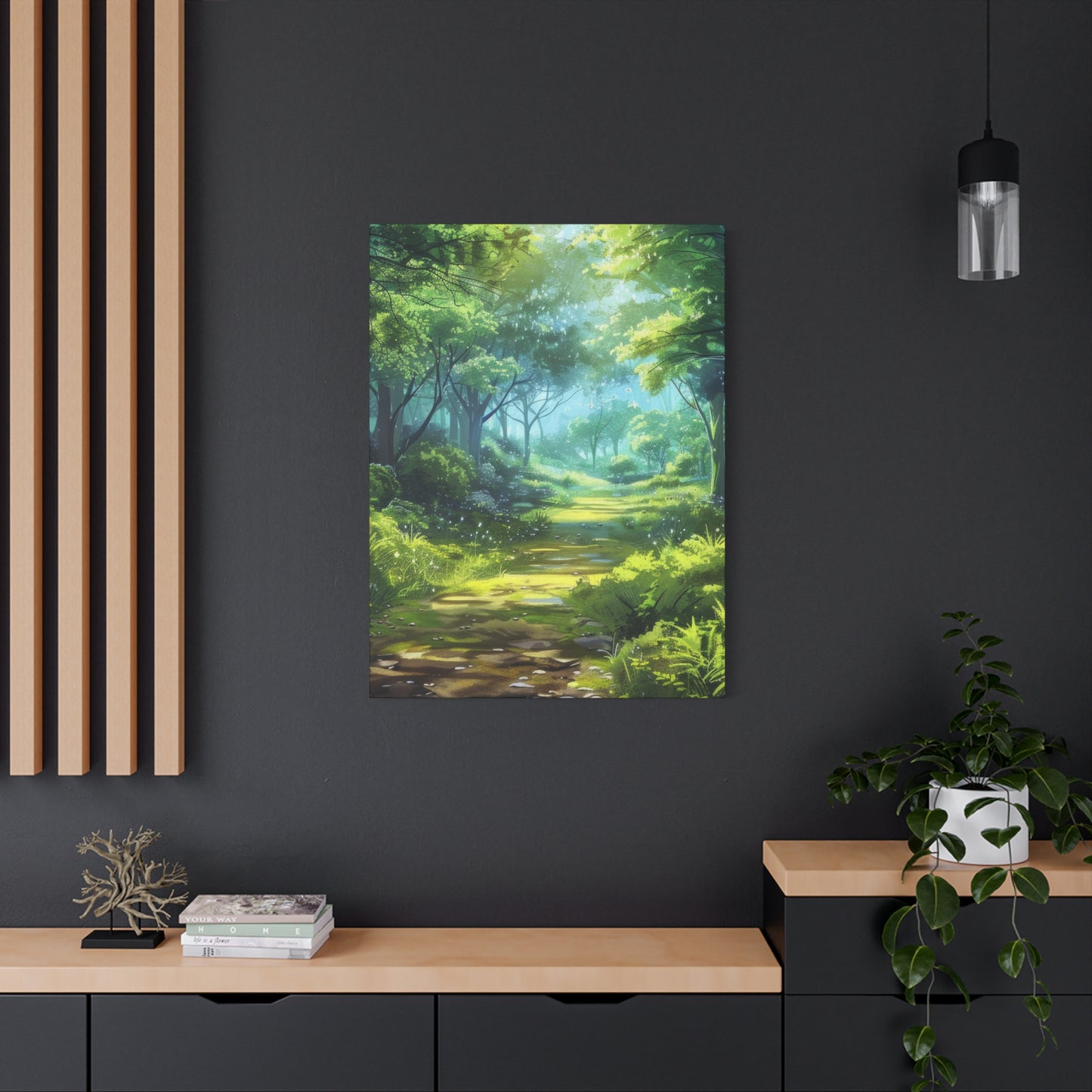 Serene Forest Canvas Print, Nature Wall Art, Home Decor, Gift for Nature Lovers, Eco-Friendly Artwork, Meditation Decoration