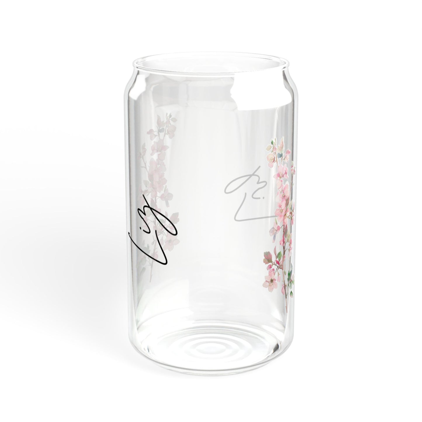 Floral Personalized Sipper Glass, Custom Drinkware, Eco-Friendly Beverage Container, Perfect for Weddings, Parties, Gifts