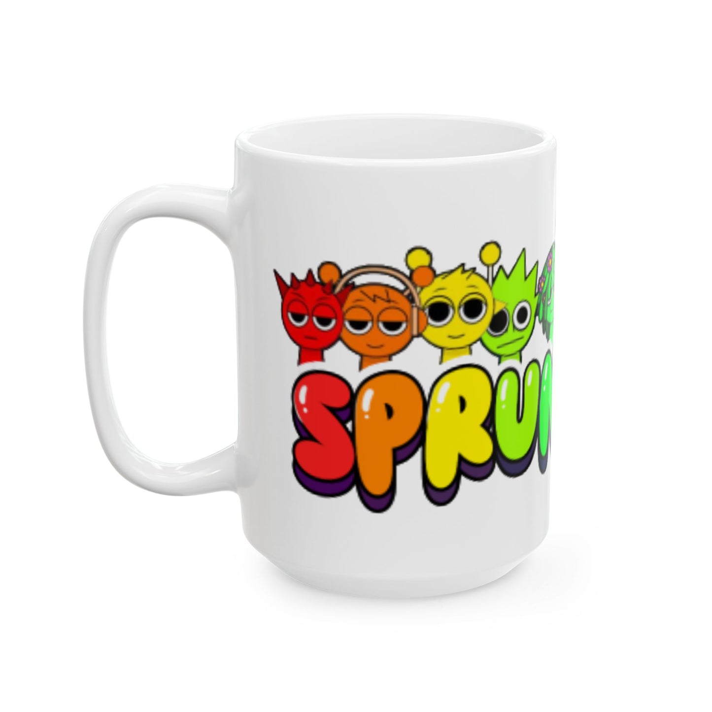Fun Colorful Sprunki Ceramic Coffee Mug - Perfect Gift for Kids and Gamers