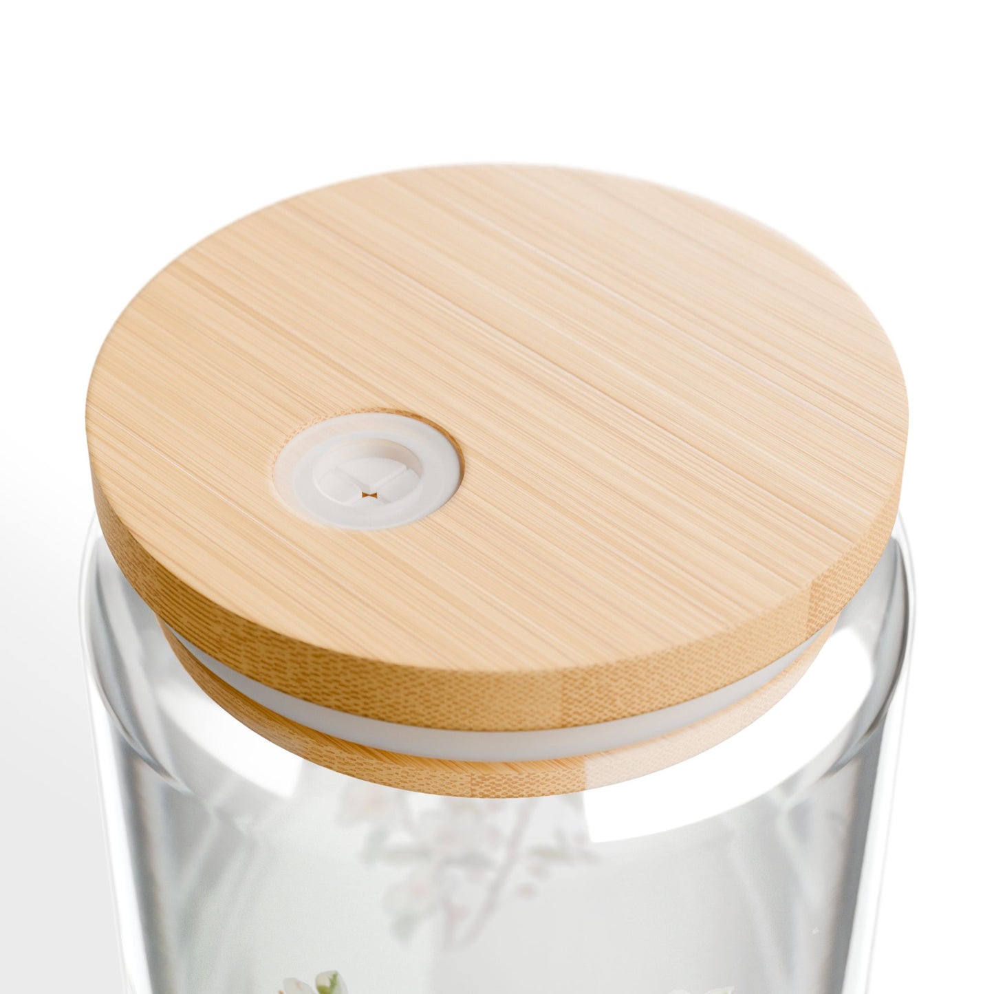 Floral Sipper Glass, 16oz | Eco-Friendly Drinkware, Perfect for Summer, Water Bottle, Clear Glass Cup, Gift for Friends