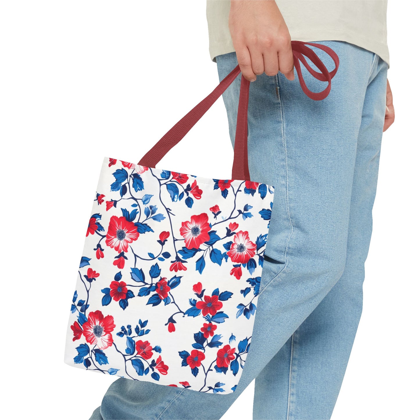 Floral Print Tote Bag, Perfect for Everyday Use, Shopping, Beach Days, Mother’s Day Gift, Eco-Friendly Carryall