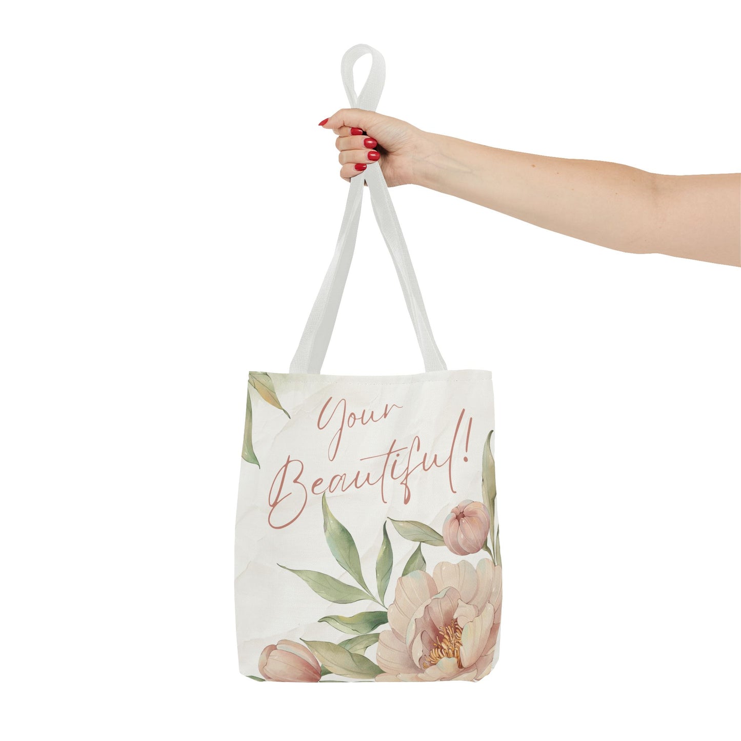 Your Beautiful Floral Tote Bag, Inspirational Tote, Eco-Friendly Tote, Gift for Mom, Fashionable Grocery Bag