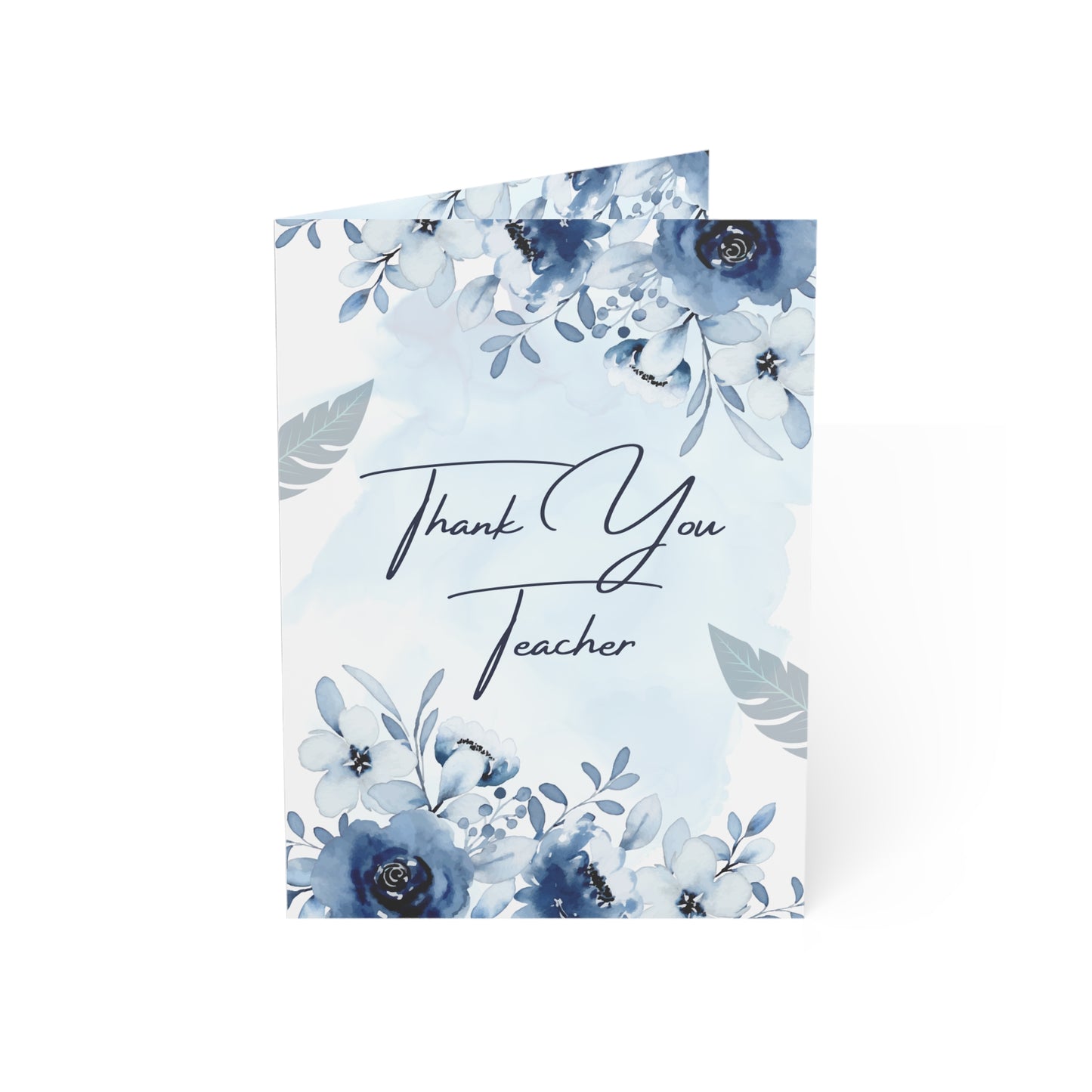 Floral Greeting Cards - Thank You Teacher, Appreciation Notes, Birthday Cards, Wedding Invitations, Set of 1-50