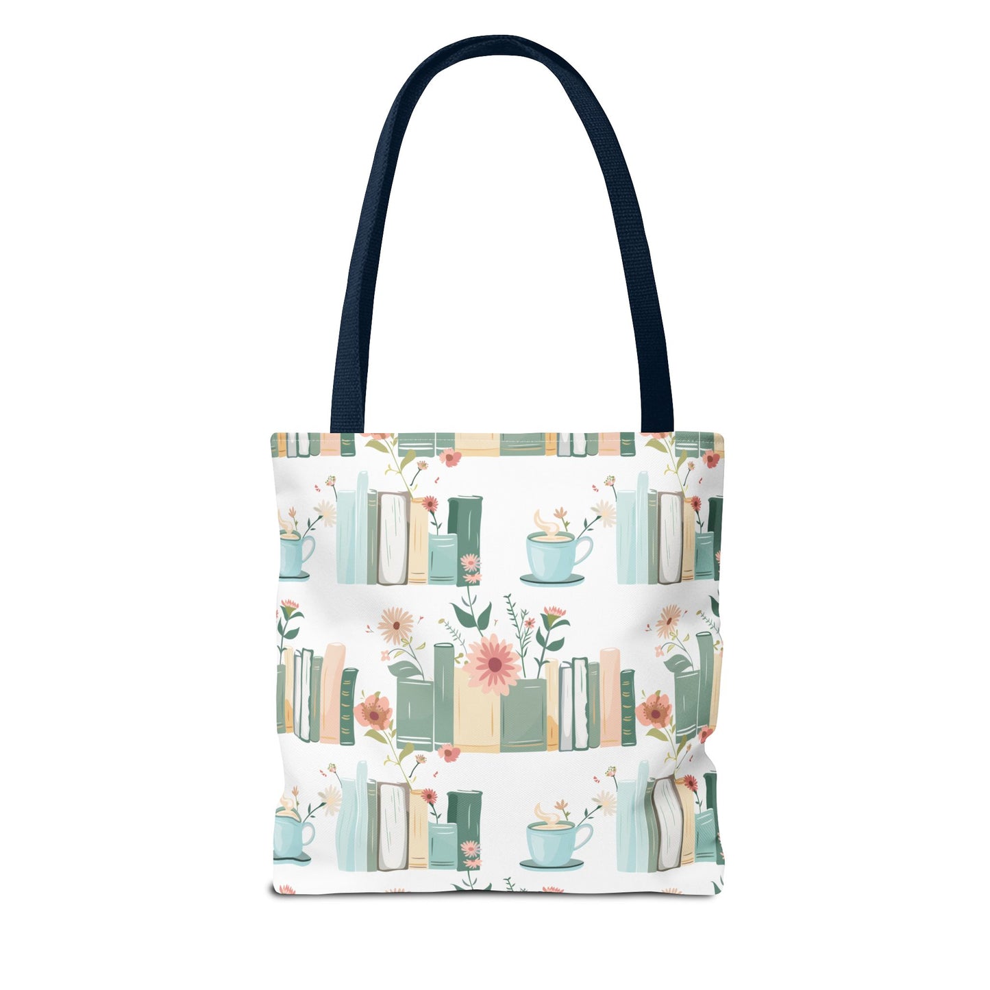 Book Lovers Floral Tote Bag, Eco-Friendly Shopping Bag, Library Tote, Gift for Readers, Canvas Handbag, Botanical Design