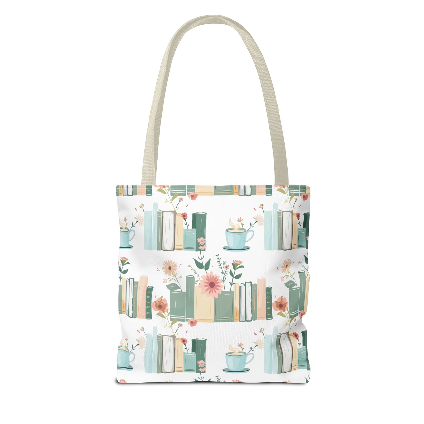 Book Lovers Floral Tote Bag, Eco-Friendly Shopping Bag, Library Tote, Gift for Readers, Canvas Handbag, Botanical Design