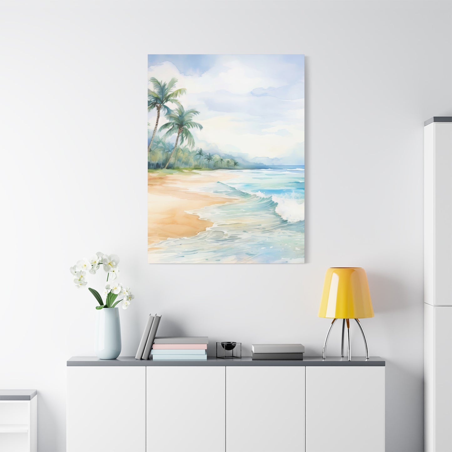 Beach Vibes Wall Art, Coastal Canvas Print, Tropical Decor, Ocean Scene Artwork, Home Decor, Gift for Beach Lovers, Summer Wall Art