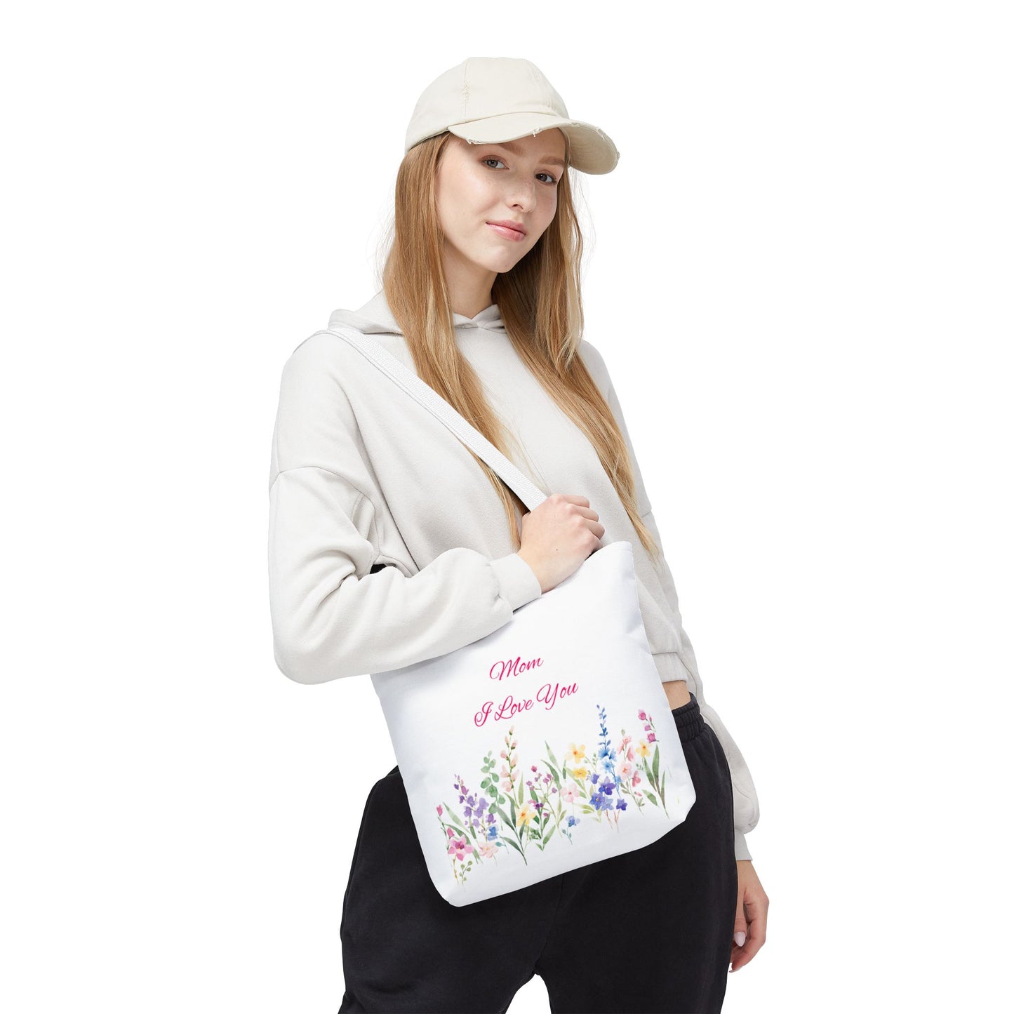 Floral Tote Bag for Moms, Mother's Day Gift, Reusable Shopping Bag, Elegant Floral Design, Eco-Friendly Mom Purse, Daily Use Bag