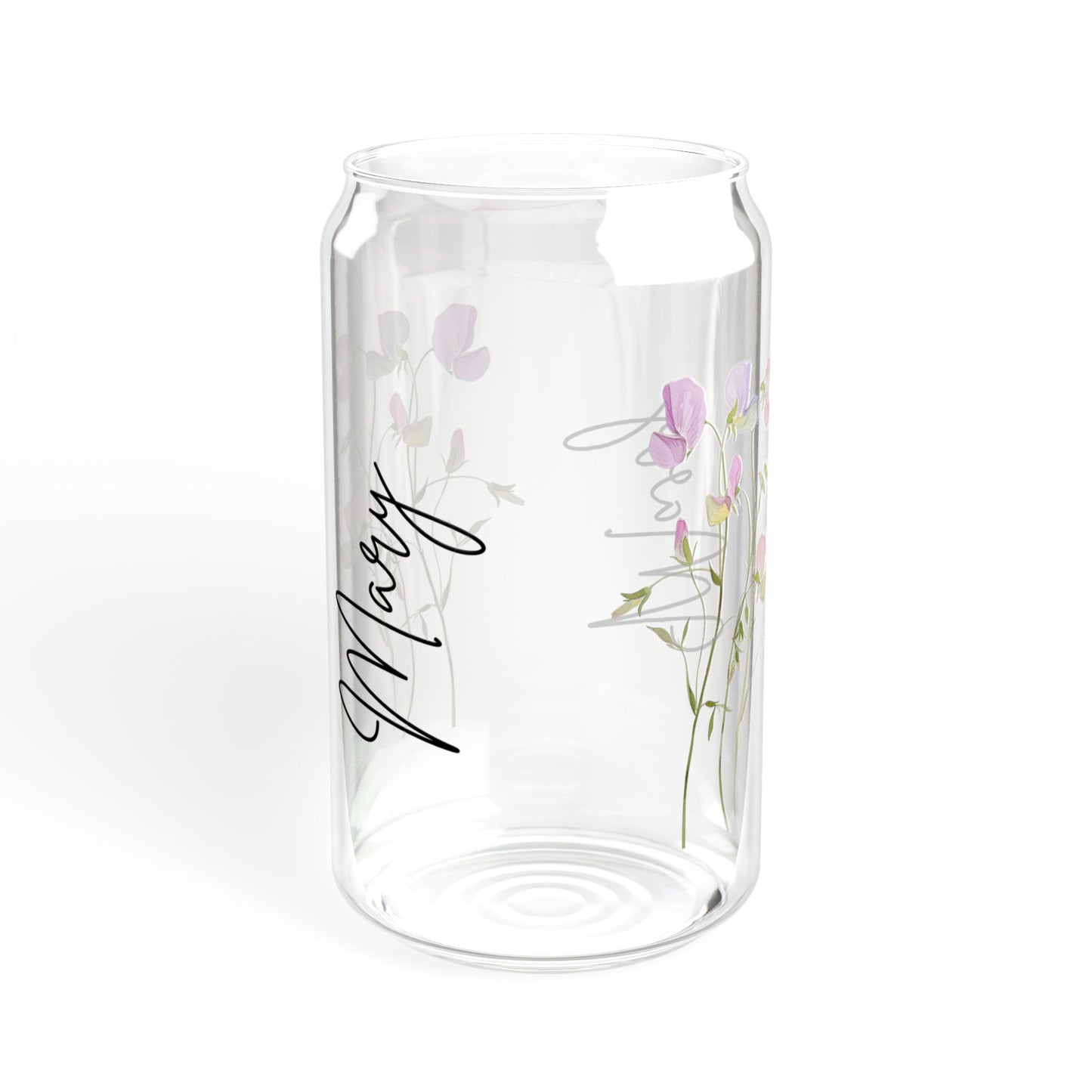 Floral Sipper Glass, Personalized Drinkware, Gifts for Her, Eco-Friendly Tumblers, Summer Parties, Home Decor, Garden Lovers