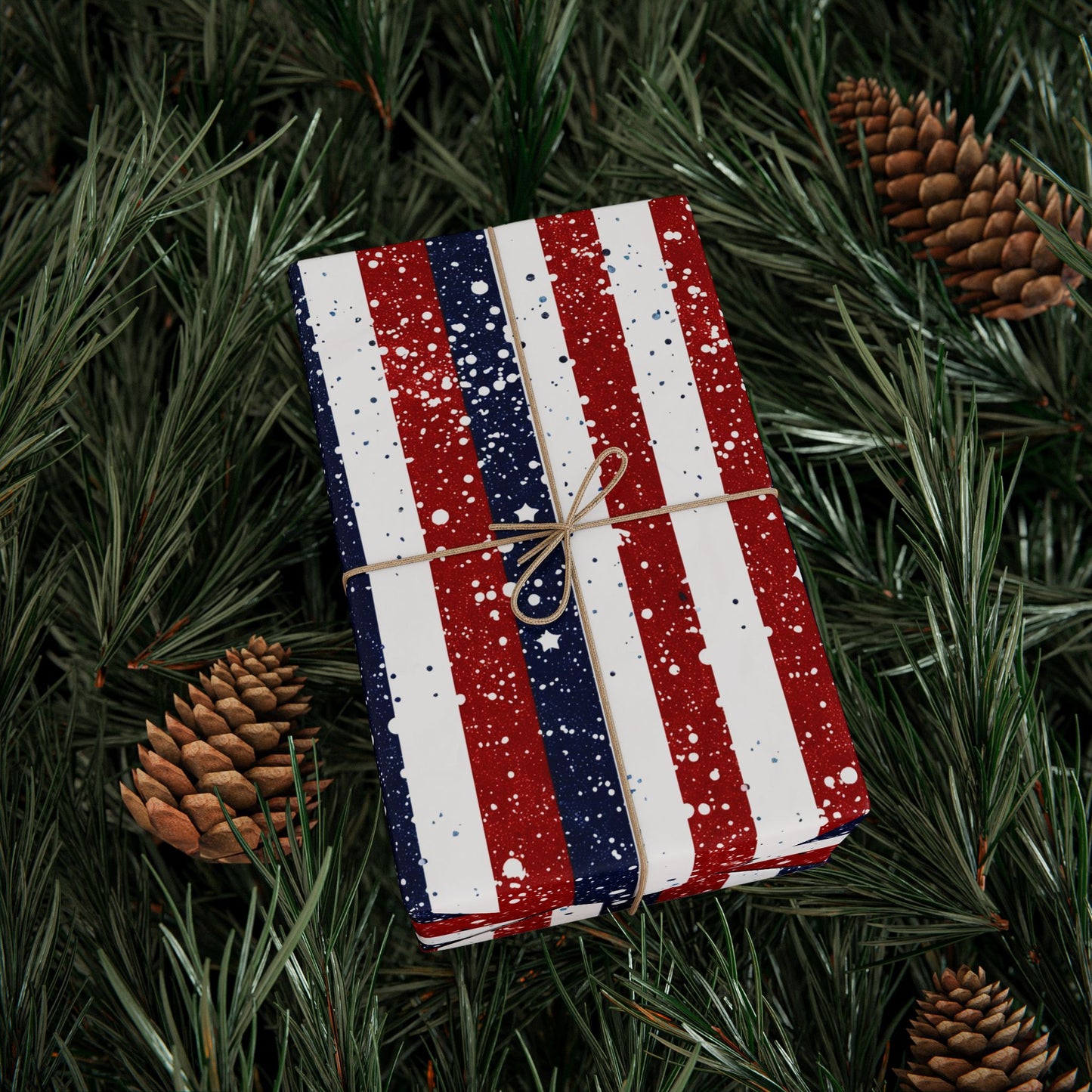 Patriotic Wrapping Paper for Holidays - Festive Gift Wrap, Independence Day, Memorial Day, Birthday, All Occasions