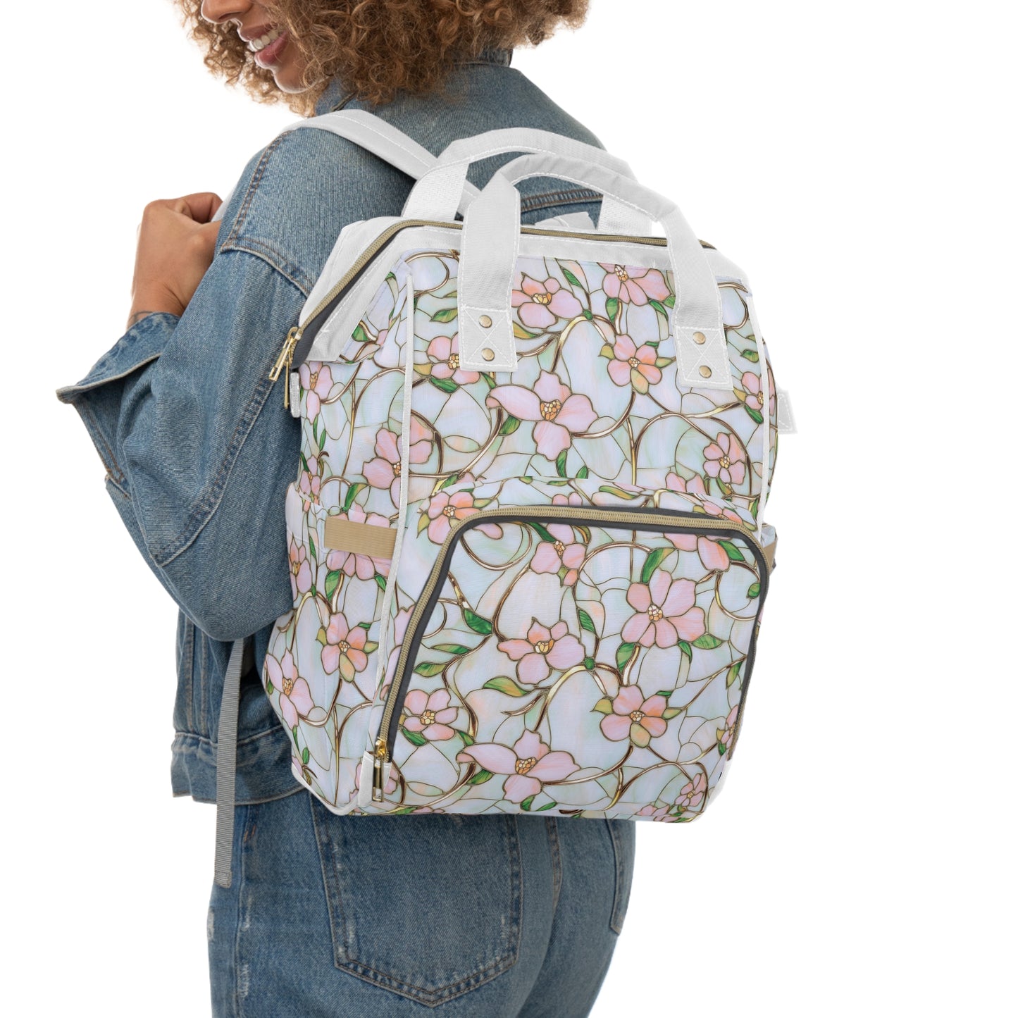 Floral Diaper Backpack for Moms, Stylish Baby Bag, Travel Diaper Bag, Practical Nursery Backpack, Cute Baby Shower Gift