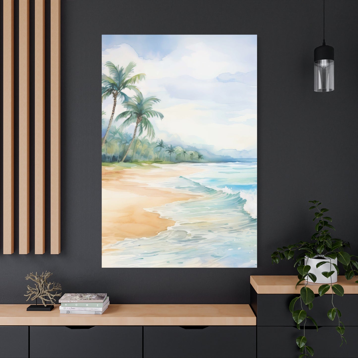 Beach Vibes Wall Art, Coastal Canvas Print, Tropical Decor, Ocean Scene Artwork, Home Decor, Gift for Beach Lovers, Summer Wall Art