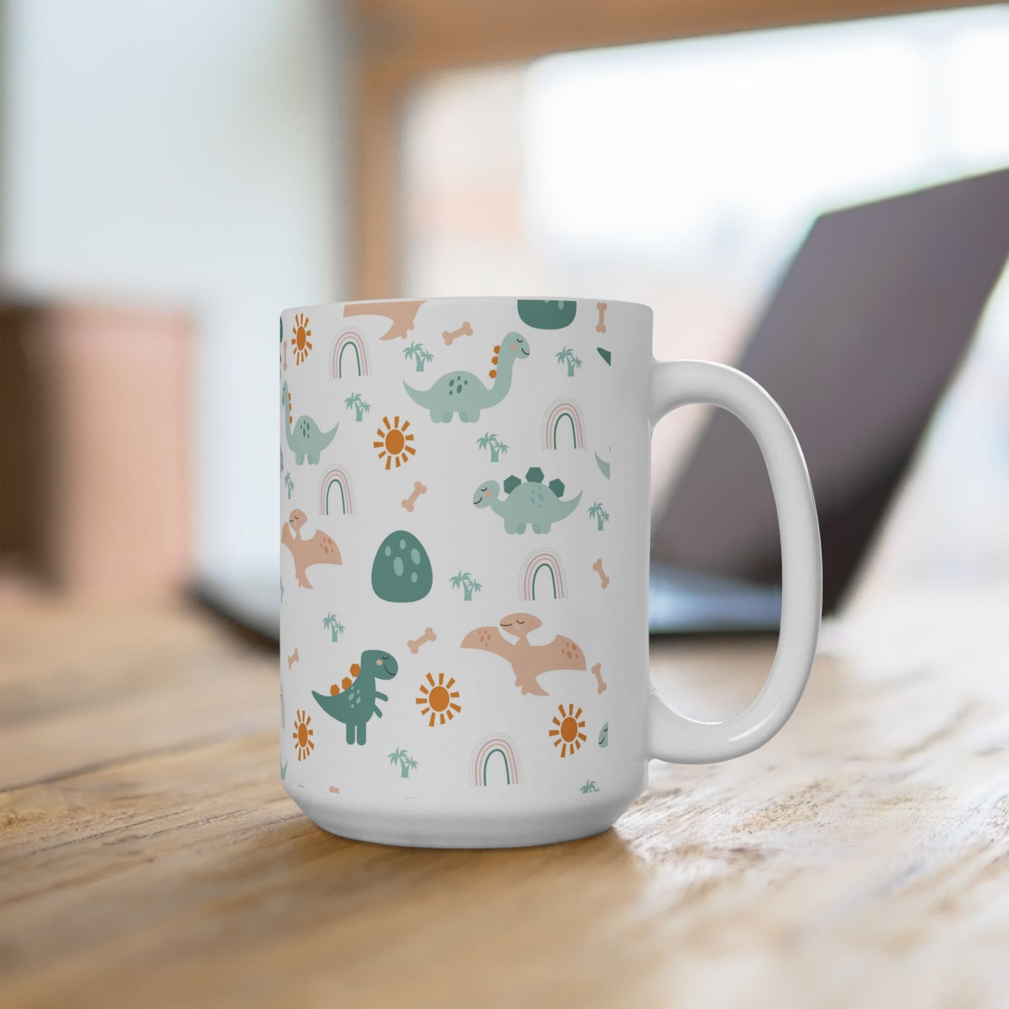 Whimsical Dinosaur Ceramic Mug - Fun Kids Drinkware | 11oz & 15oz