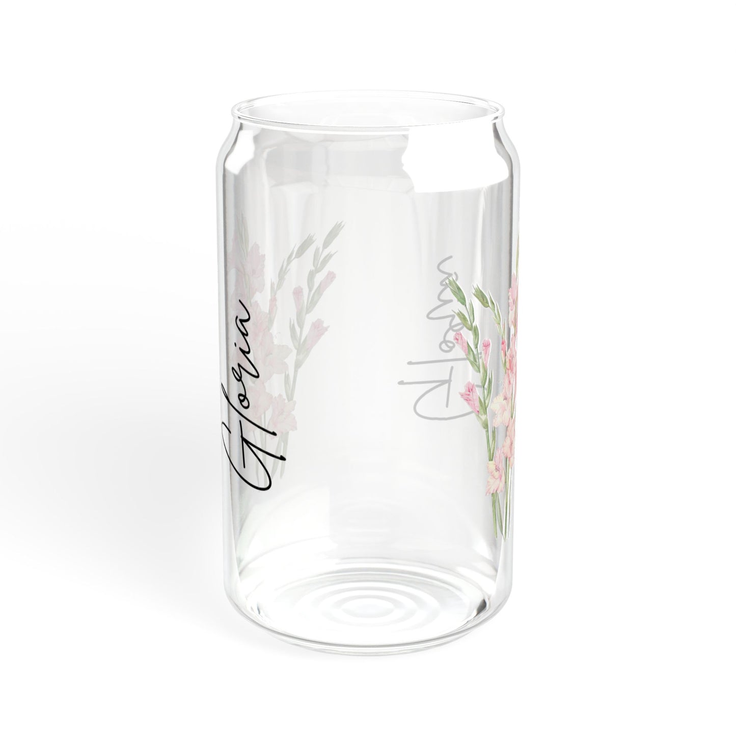 Floral Sipper Glass, Personalized Drinkware, Eco-friendly Beverage Container, Gift for Her, Summer Coolers, Wedding Favors, Floral Decor