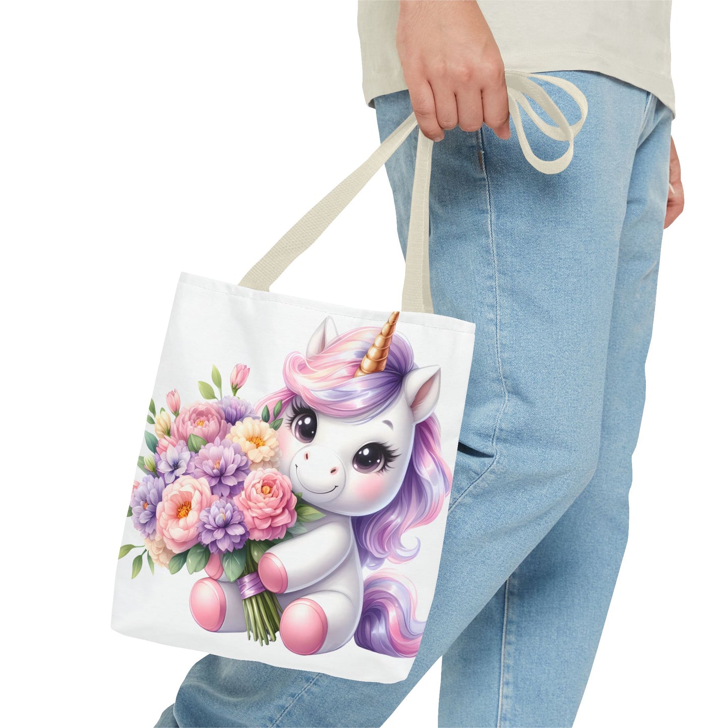 Cute Unicorn Tote Bag, Flower Girl Gift, Kids Birthday Party, Magical Purse for Women, Eco-Friendly Shopping Bag