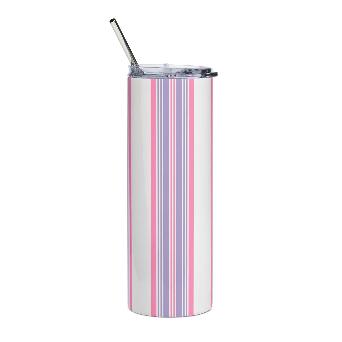 Stylish Stainless Steel Tumbler, 20oz - Colorful Striped Design, Perfect for Gifts, Summer Picnics, Travel Mugs, Drinkware