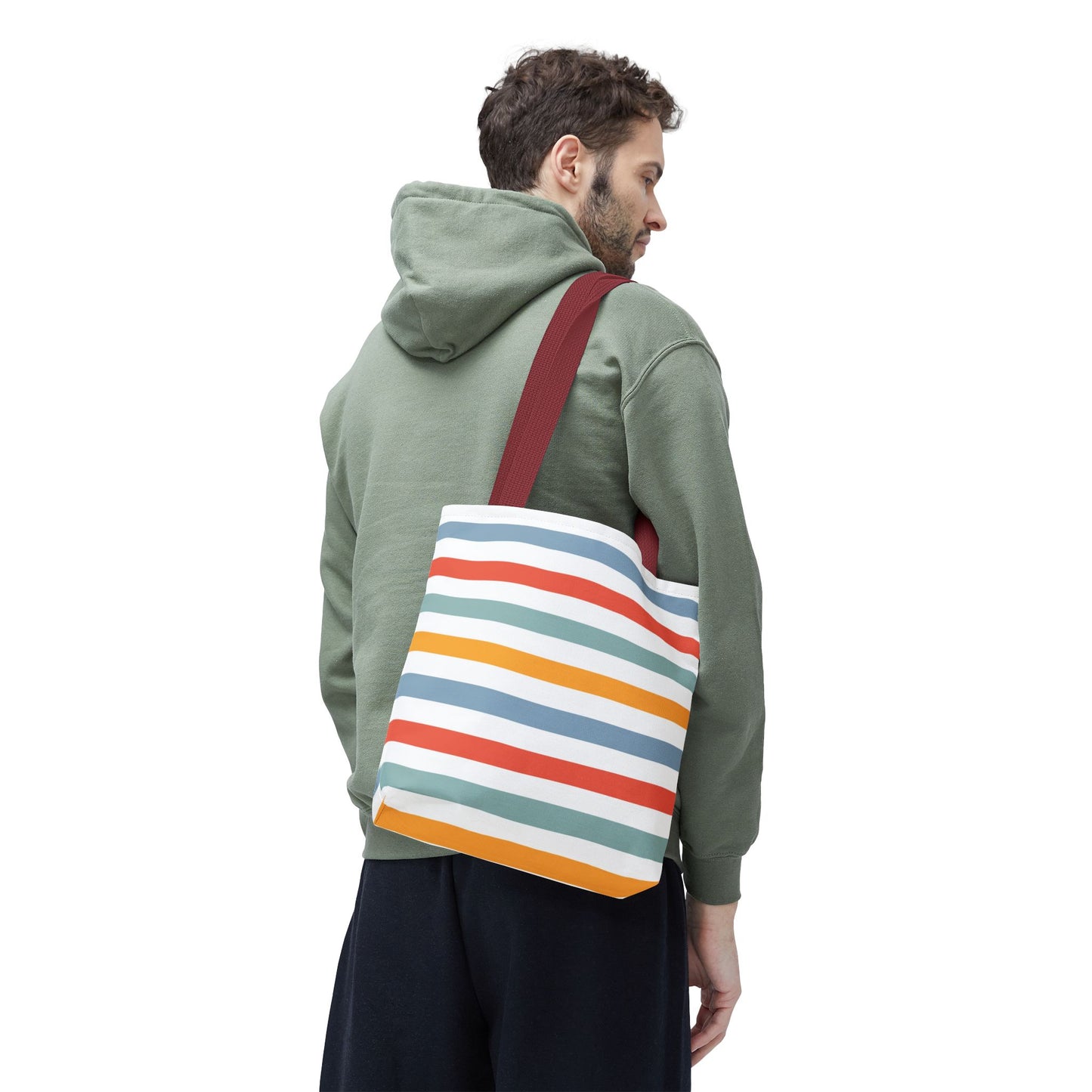 Colorful Striped Tote Bag, Beach Day Bag, Shopping Tote, Summer Accessory, Eco-Friendly Carryall