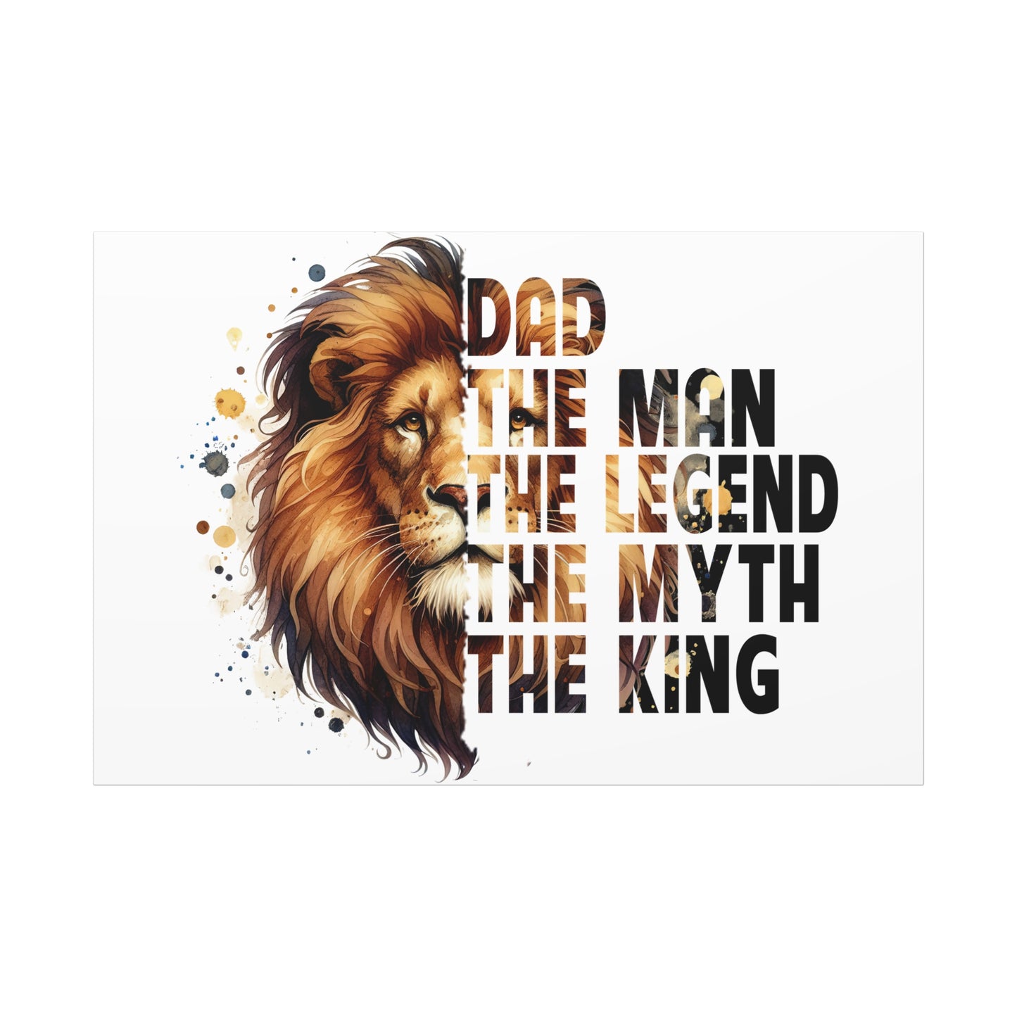 Canvas Wall Art, Inspirational Dad Lion Decor, Gift for Father's Day, Home Decor Print, Unique Art for Family