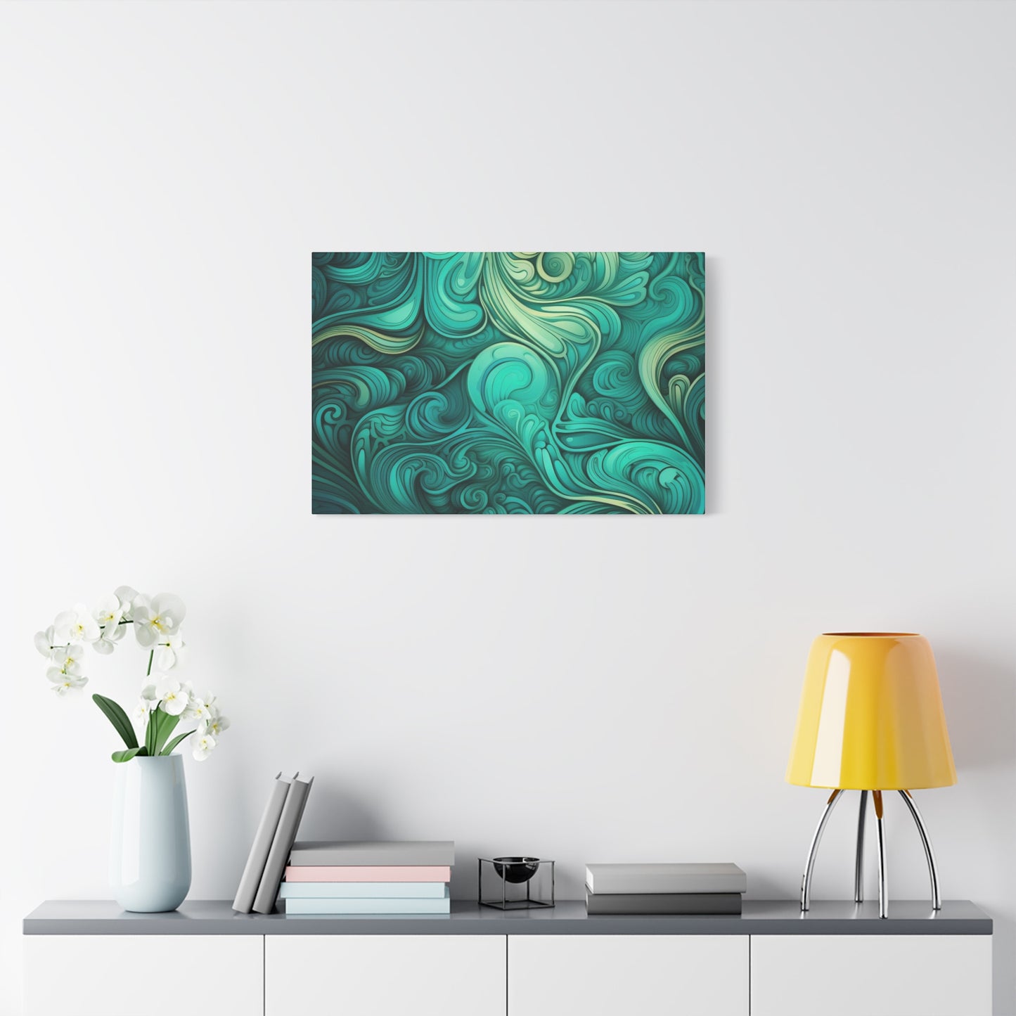 Artistic Stretched Canvas Wall Art, Modern Home Décor, Abstract Swirl Design, Living Room Decoration, Unique Gift for Art Lovers