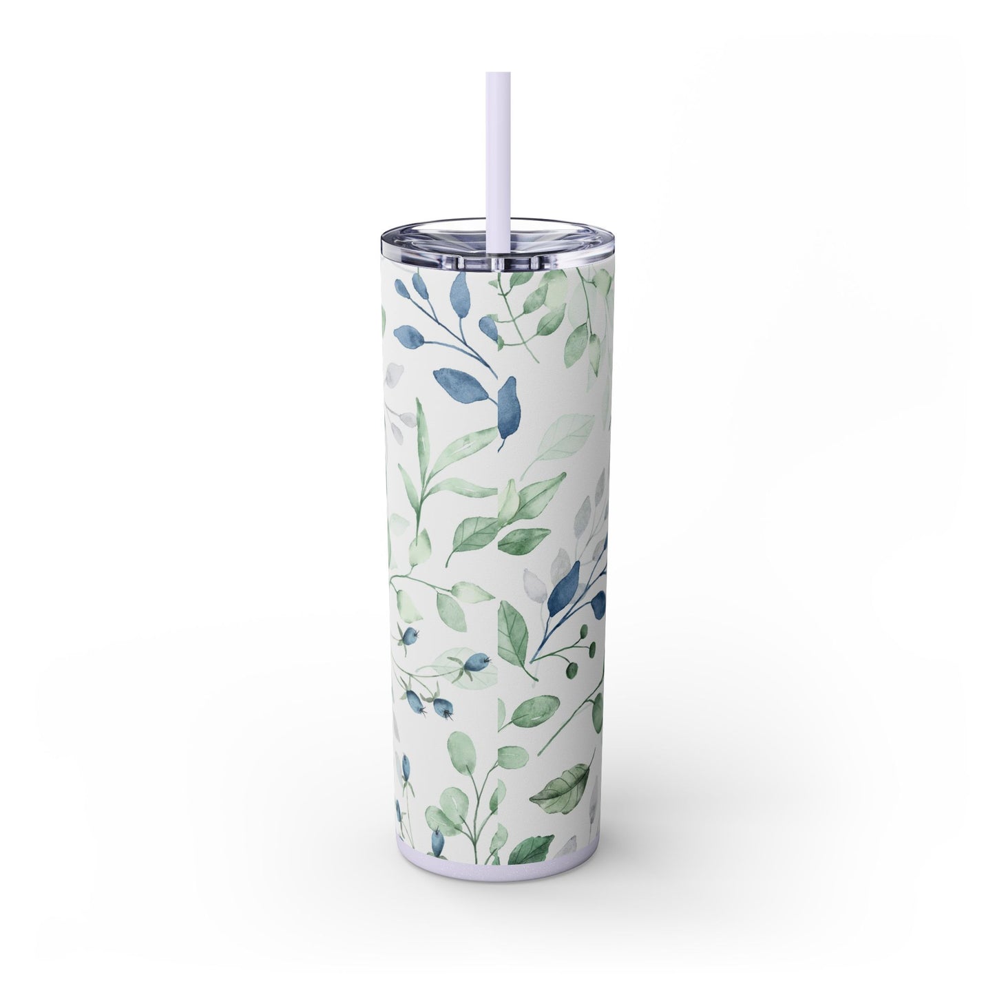 Floral Skinny Tumbler, 20oz Stainless Steel Travel Mug, Eco-Friendly Drinkware, Gift for Her, Summer Hydration, Botanical Design