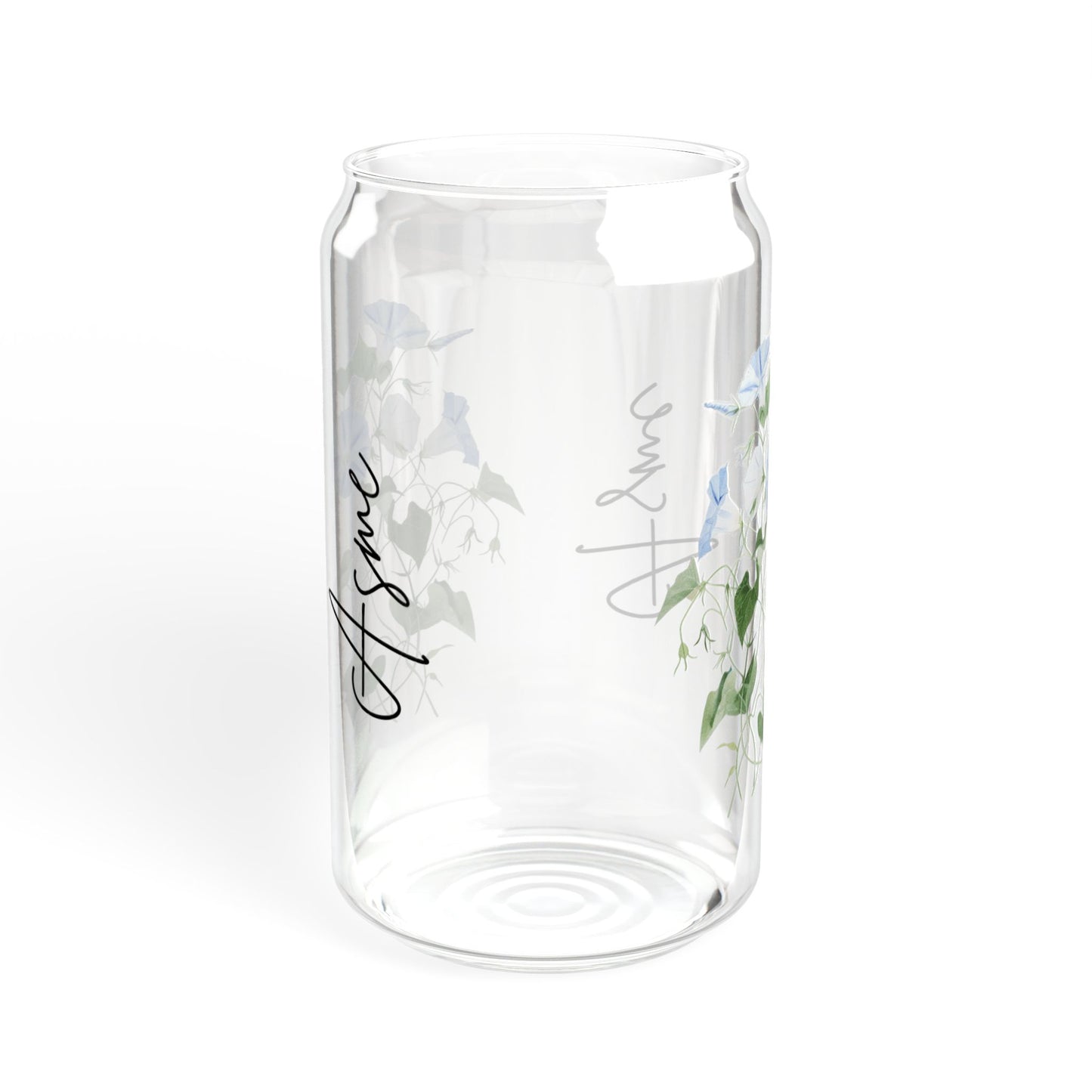 Floral Sipper Glass | 16oz Botanical Drinkware, Eco-Friendly Cup, Reusable Beverage Container, Perfect Gift for Nature Lovers