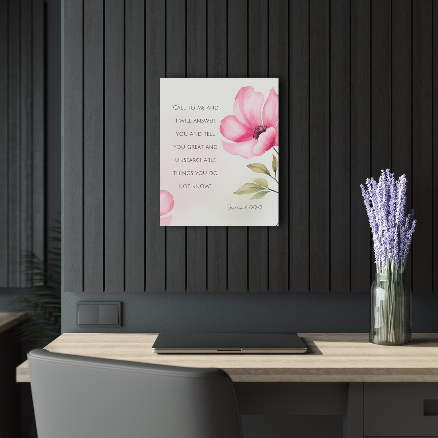 Floral Acrylic Print Wall Art, Inspirational Home Decor, Gift for Her, Modern Wall Art, Motivational Quote Print