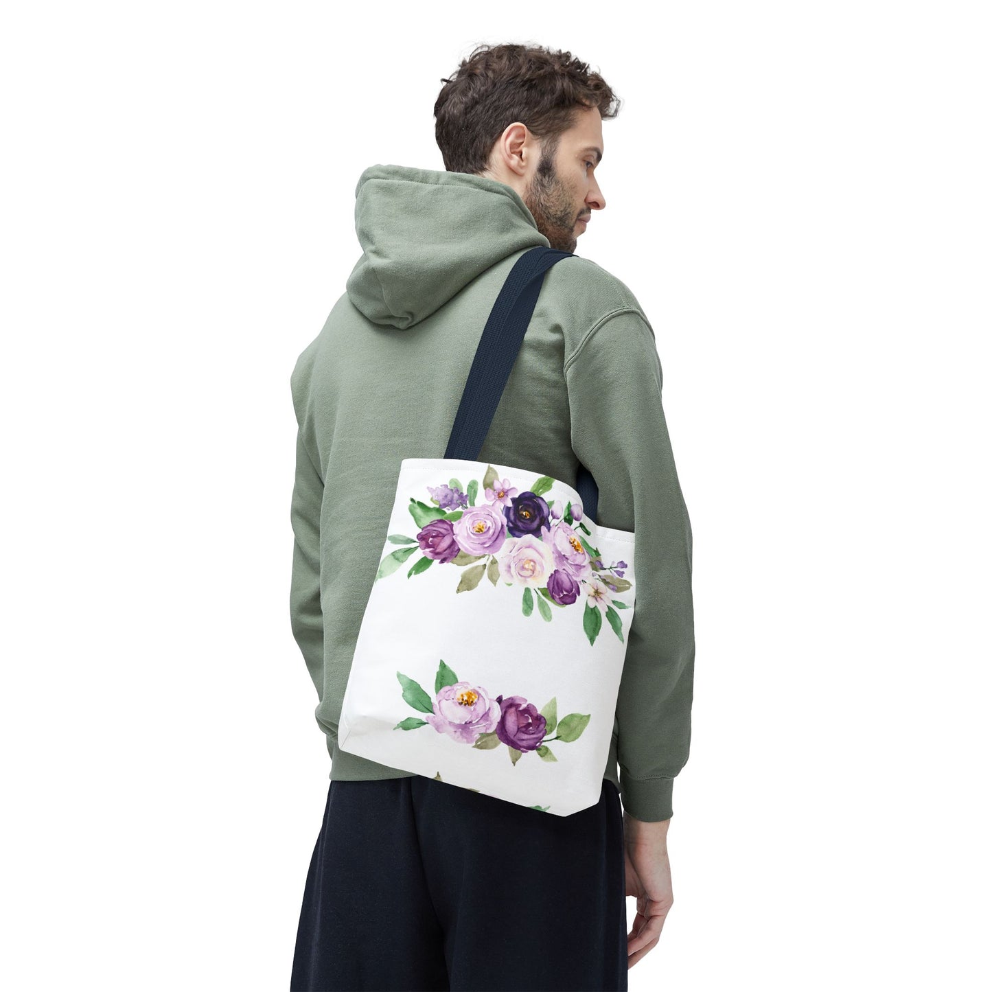 Floral Tote Bag, Stylish Market Bag, Spring Gift, Eco-Friendly Shopping Bag, Flower Print, Birthday Present, Lightweight Carryall