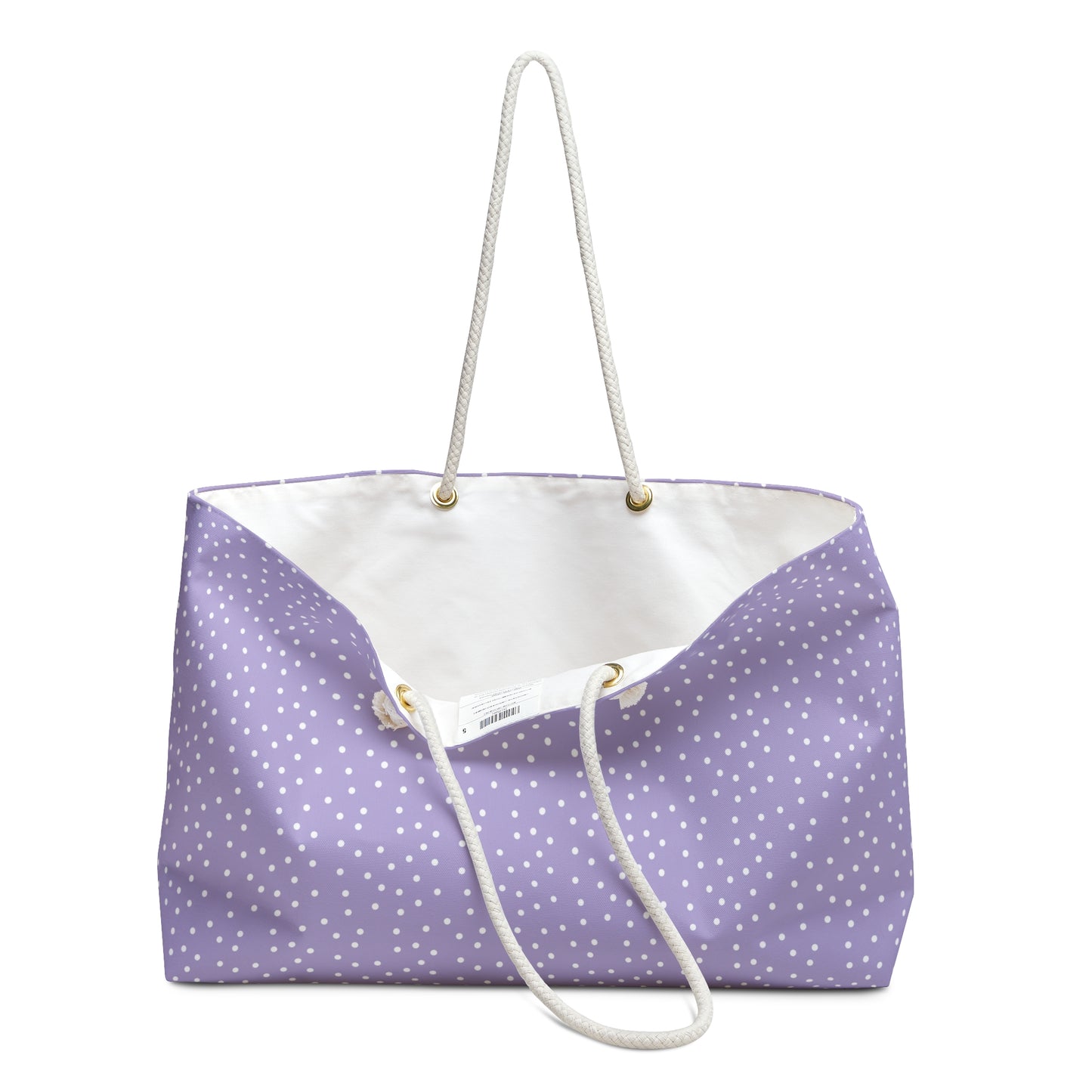 Chic Purple Polka Dot Weekender Bag, Stylish Travel Tote, Beach Bag, Gym Bag, Overnight Bag, Gift for Her